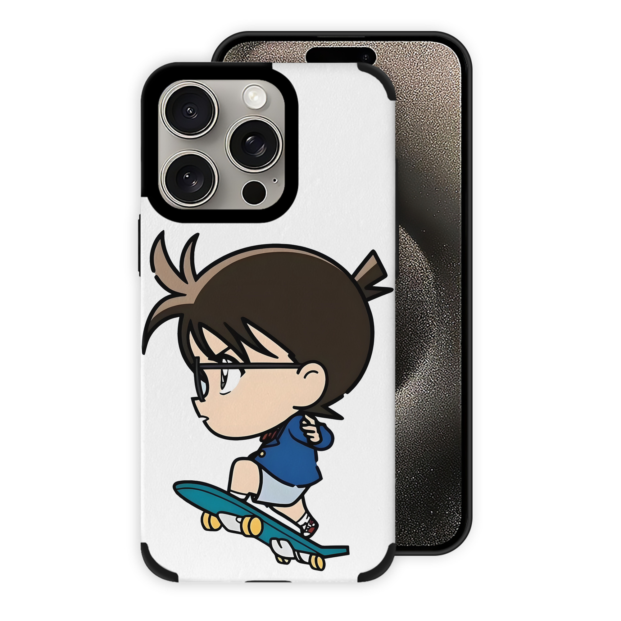 （画像用） 名探偵コナン 江戸川 コナン Detective Conan Conan Edogawa 【iPhone15ProMax対応】 PUレザー スマホケース 耐衝撃＆黄変防止