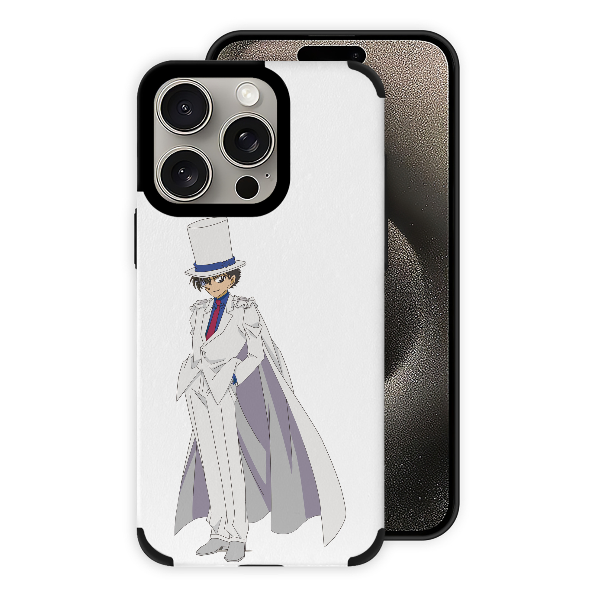 （画像用） 名探偵コナン くろば かいと Detective Conan Kuroba Kaito 【iPhone15ProMax対応】 PUレザー スマホケース 耐衝撃＆黄変防止