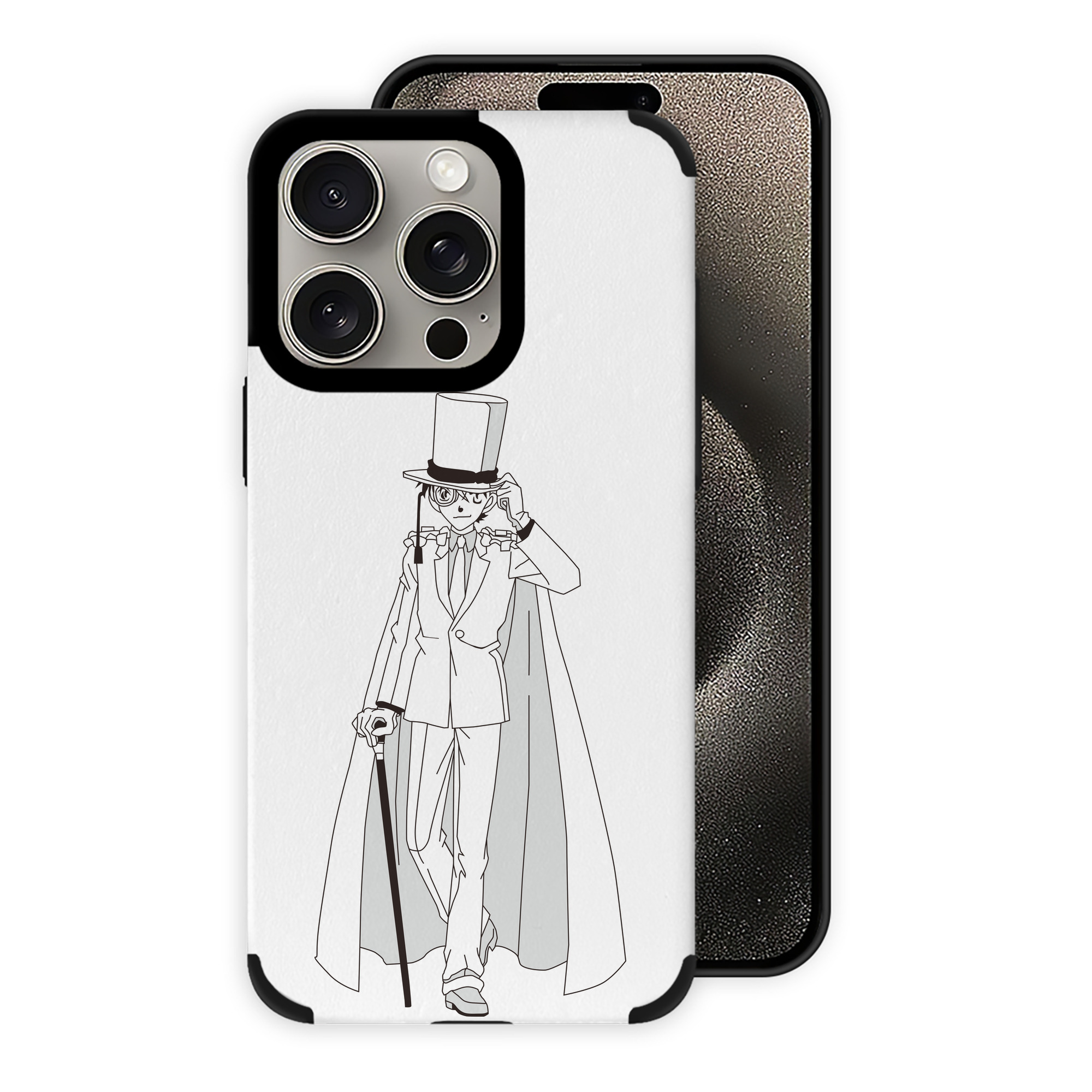 （画像用） 名探偵コナン くろば かいと Detective Conan Kuroba Kaito 【iPhone15ProMax対応】 PUレザー スマホケース 耐衝撃＆黄変防止
