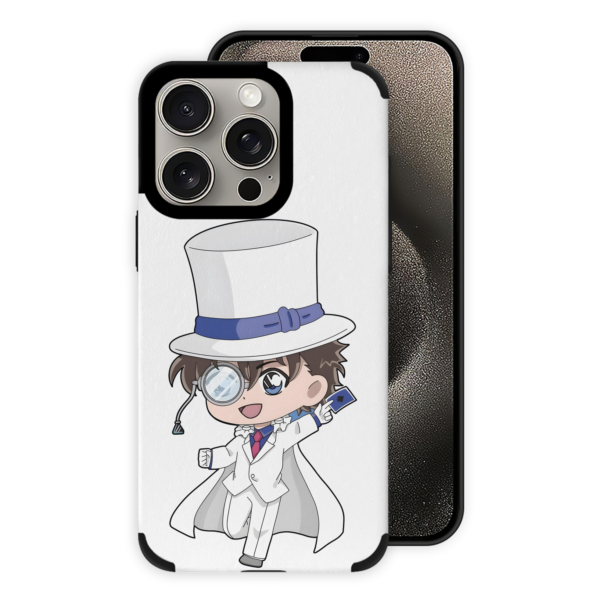 （画像用） 名探偵コナン くろば かいと Detective Conan Kuroba Kaito 【iPhone15ProMax対応】 PUレザー スマホケース 耐衝撃＆黄変防止