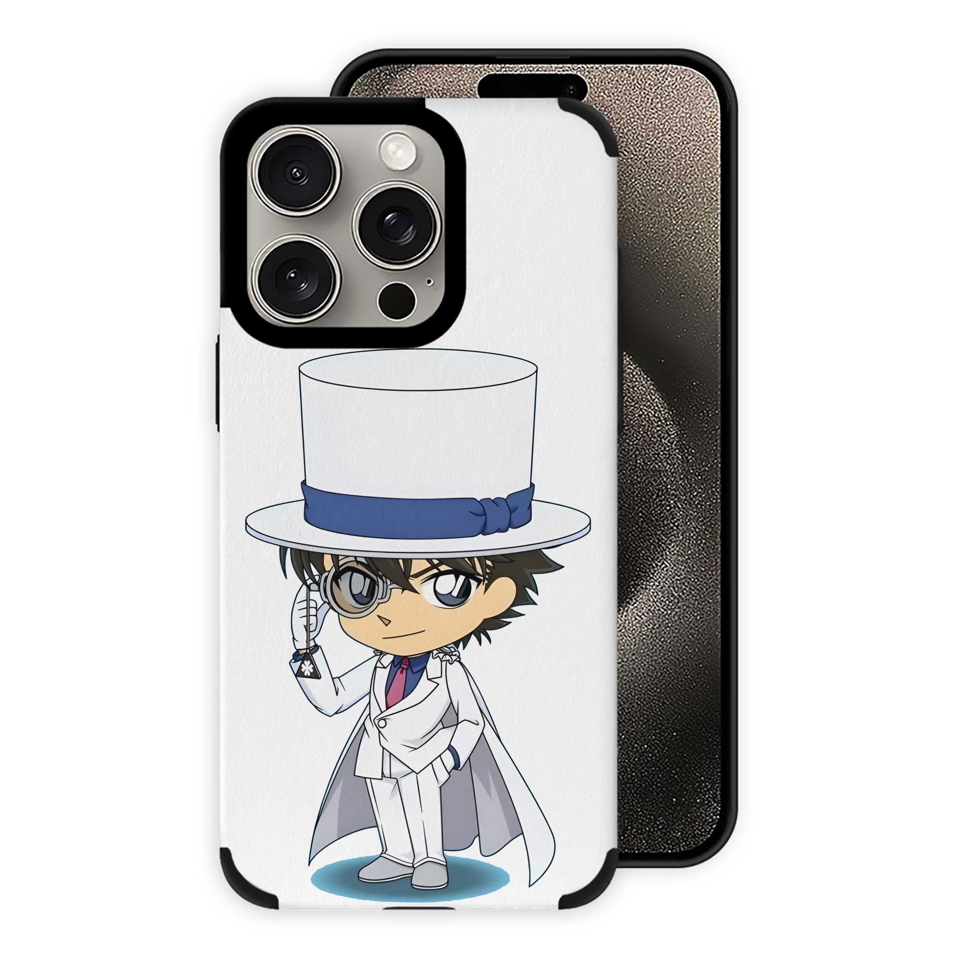 （画像用） 名探偵コナン くろば かいと Detective Conan Kuroba Kaito 【iPhone15ProMax対応】 PUレザー スマホケース 耐衝撃＆黄変防止