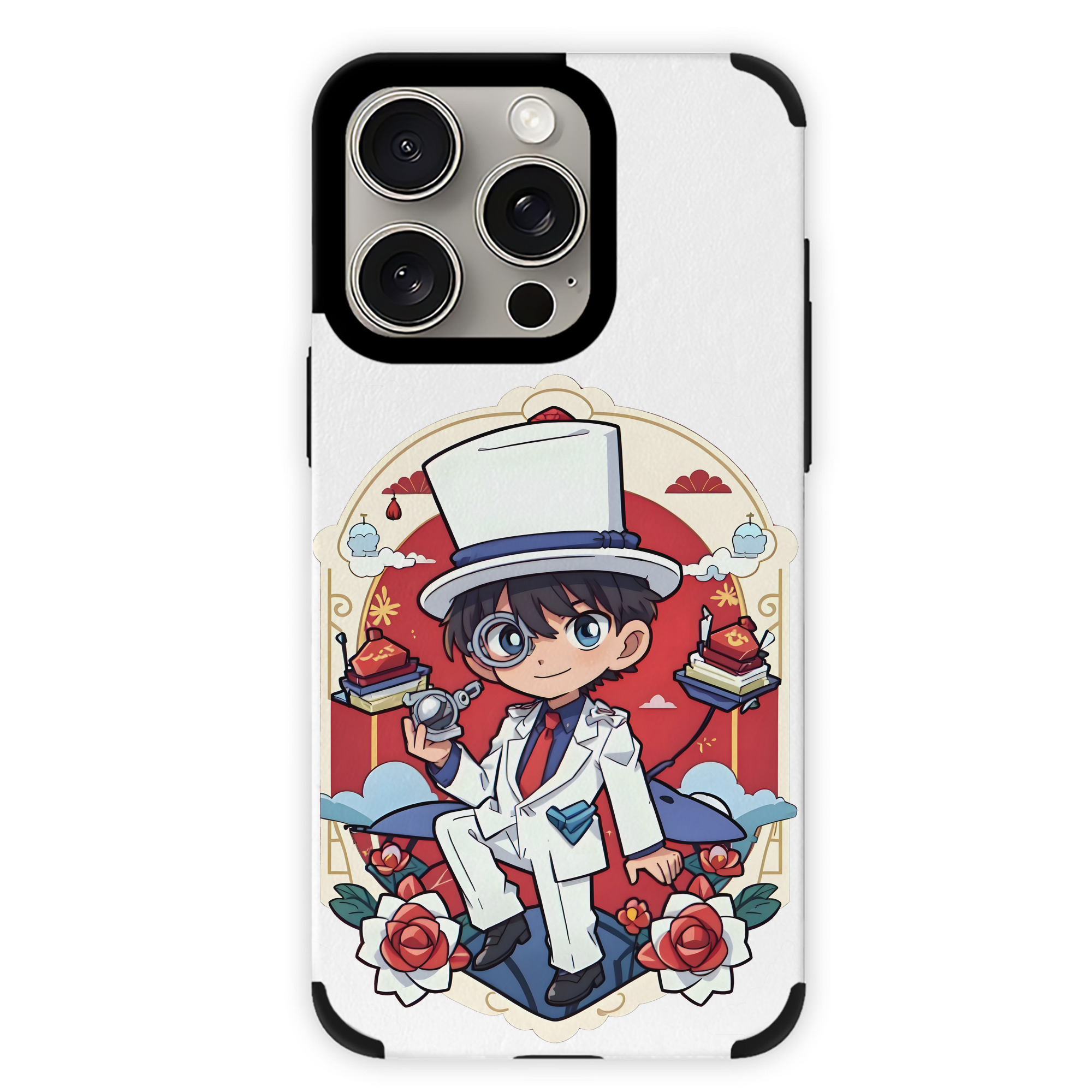 （画像用） 名探偵コナン くろば かいと Detective Conan Kuroba Kaito 【iPhone15ProMax対応】 PUレザー スマホケース 耐衝撃＆黄変防止