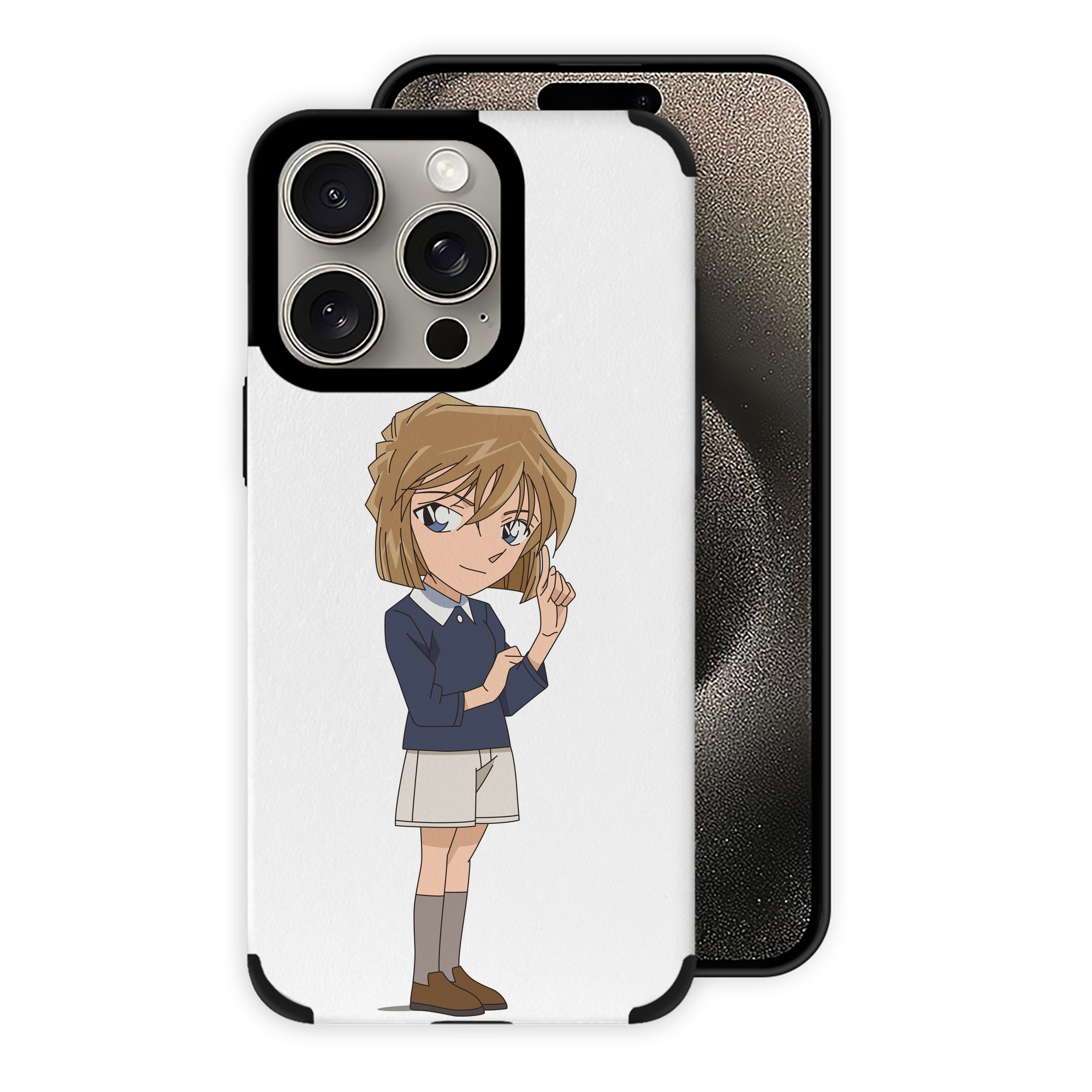 （画像用） 名探偵コナン 灰原 哀 はいばら あい Detective Conan Anita Hailey、Vi Graythorn Haibara Ai 【iPhone15ProMax対応】 PUレザー スマホケース 耐衝撃＆黄変防止