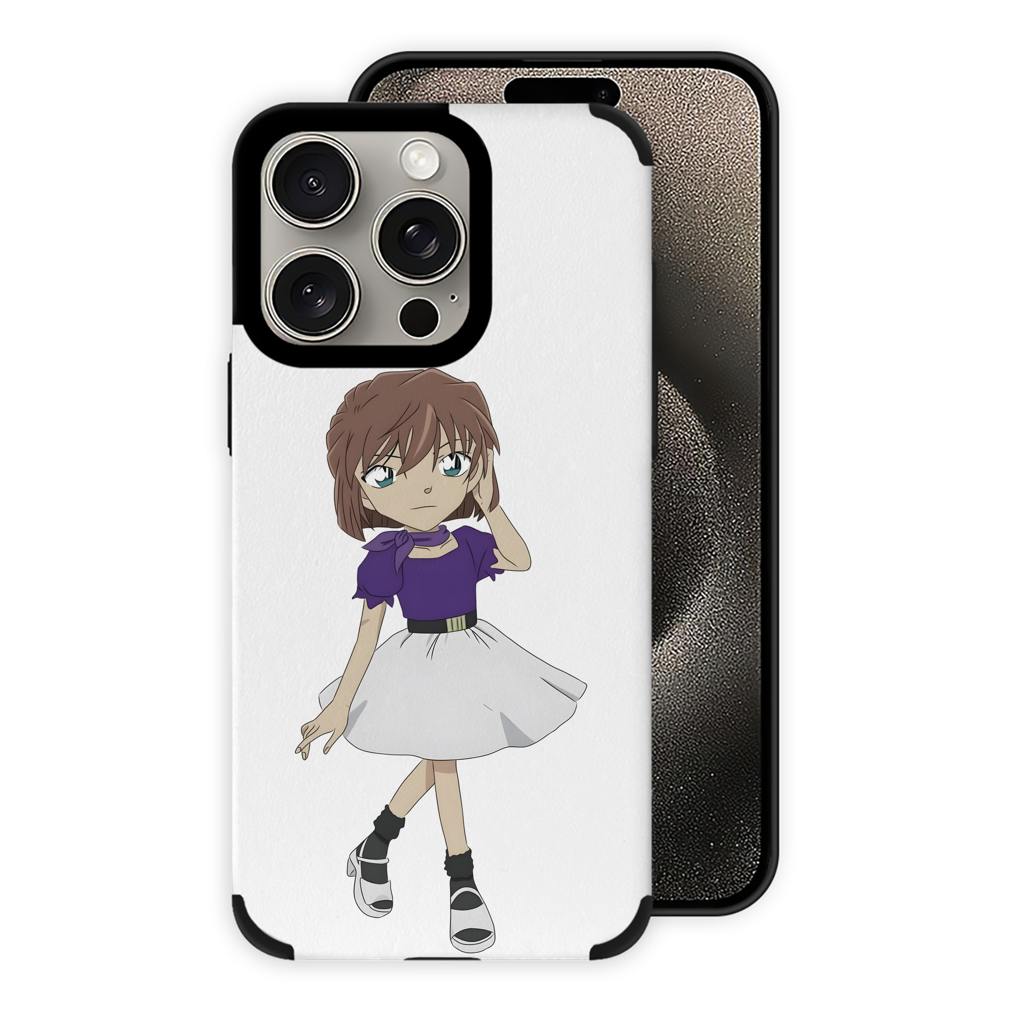 （画像用） 名探偵コナン 灰原 哀 はいばら あい Detective Conan Anita Hailey、Vi Graythorn Haibara Ai 【iPhone15ProMax対応】 PUレザー スマホケース 耐衝撃＆黄変防止