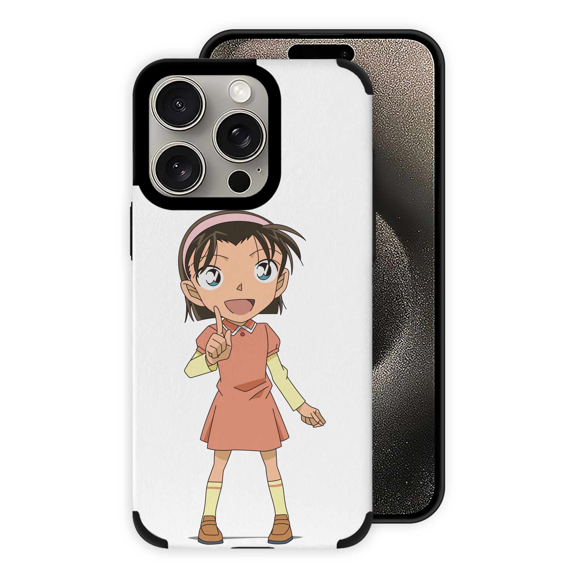 （画像用） 名探偵コナン 吉田 歩美 よしだ あゆみ Detective Conan my Yeager 【iPhone15ProMax対応】 PUレザー スマホケース 耐衝撃＆黄変防止
