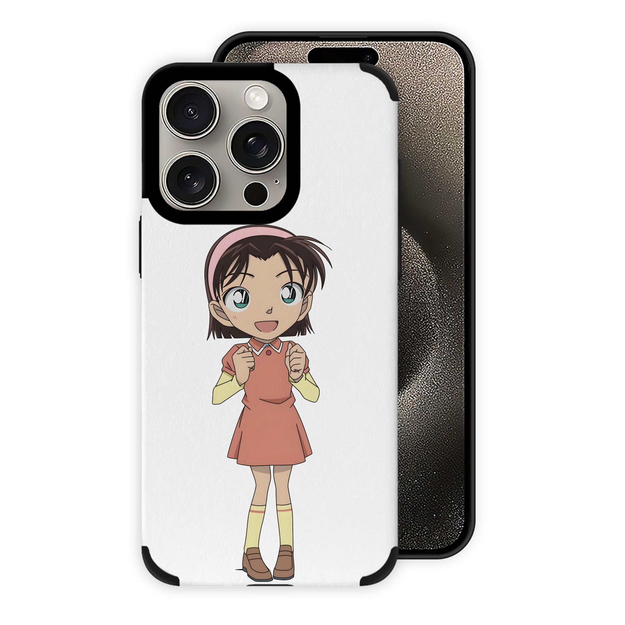 （画像用） 名探偵コナン 吉田 歩美 よしだ あゆみ Detective Conan my Yeager 【iPhone15ProMax対応】 PUレザー スマホケース 耐衝撃＆黄変防止
