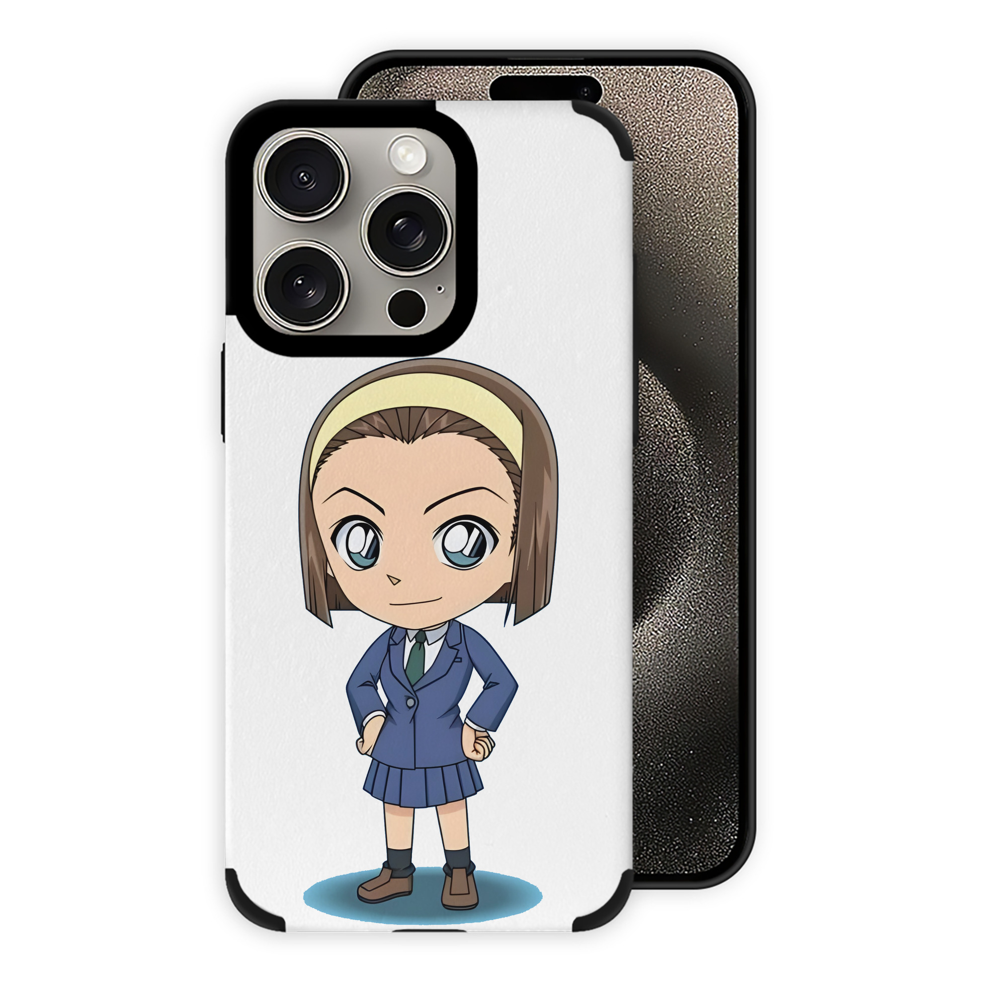 （画像用） 名探偵コナン 吉田 歩美 よしだ あゆみ Detective Conan my Yeager 【iPhone15ProMax対応】 PUレザー スマホケース 耐衝撃＆黄変防止