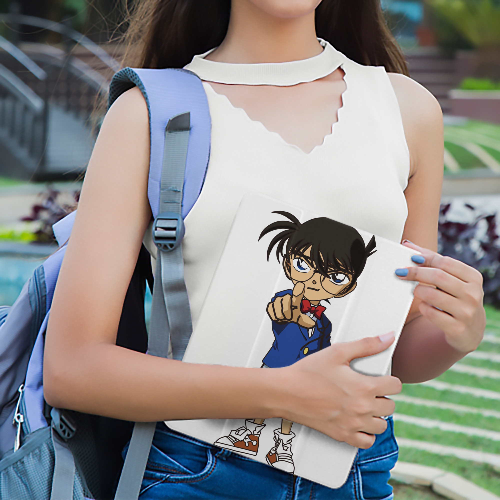 名探偵コナン 江戸川 コナン Detective Conan Conan Edogawa IPad ケース ペン収納付き 三つ折りスタンド PUレザー×シリコン 対応機種9.5/10.5/10.9インチ