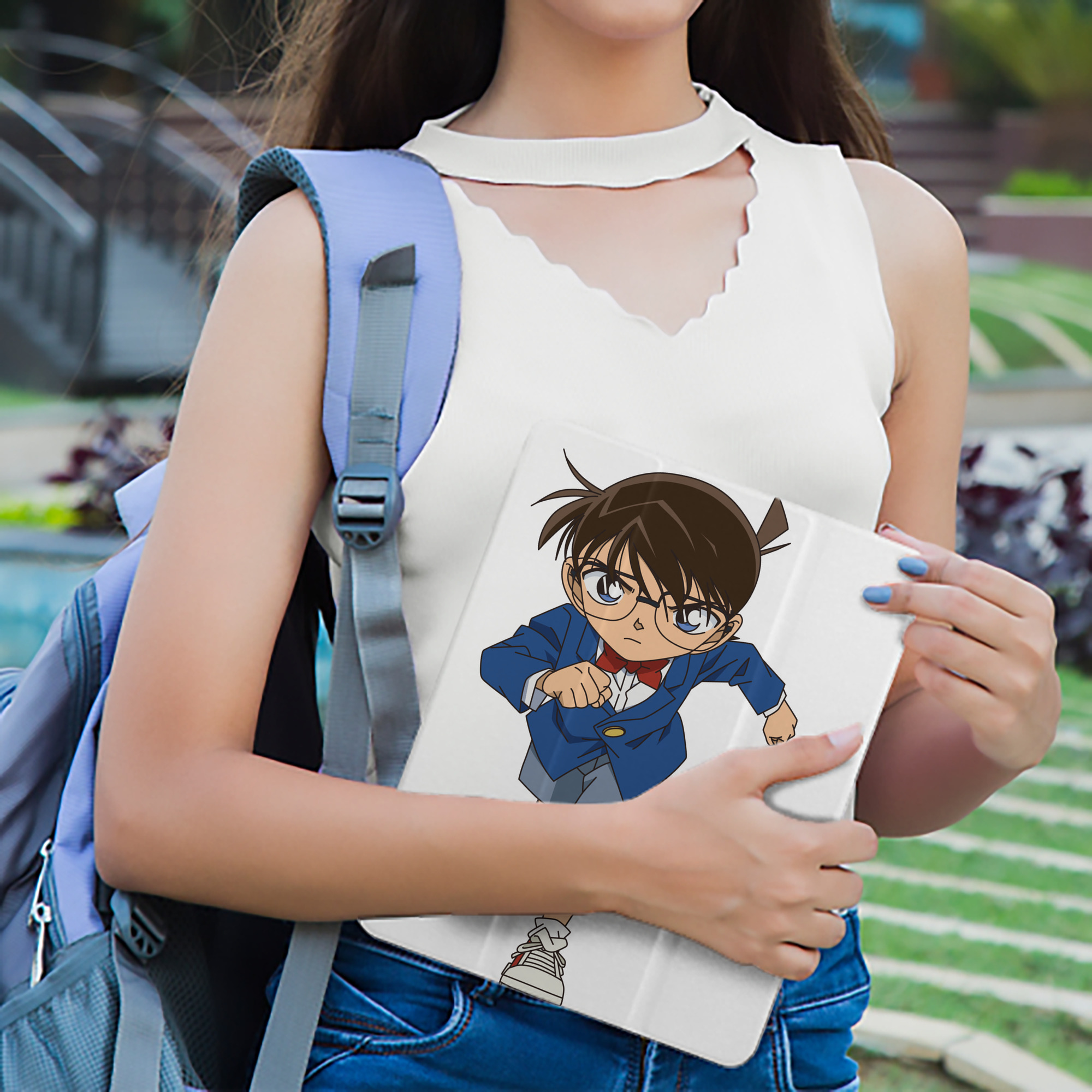 名探偵コナン 江戸川 コナン Detective Conan Conan Edogawa IPad ケース ペン収納付き 三つ折りスタンド PUレザー×シリコン 対応機種9.5/10.5/10.9インチ