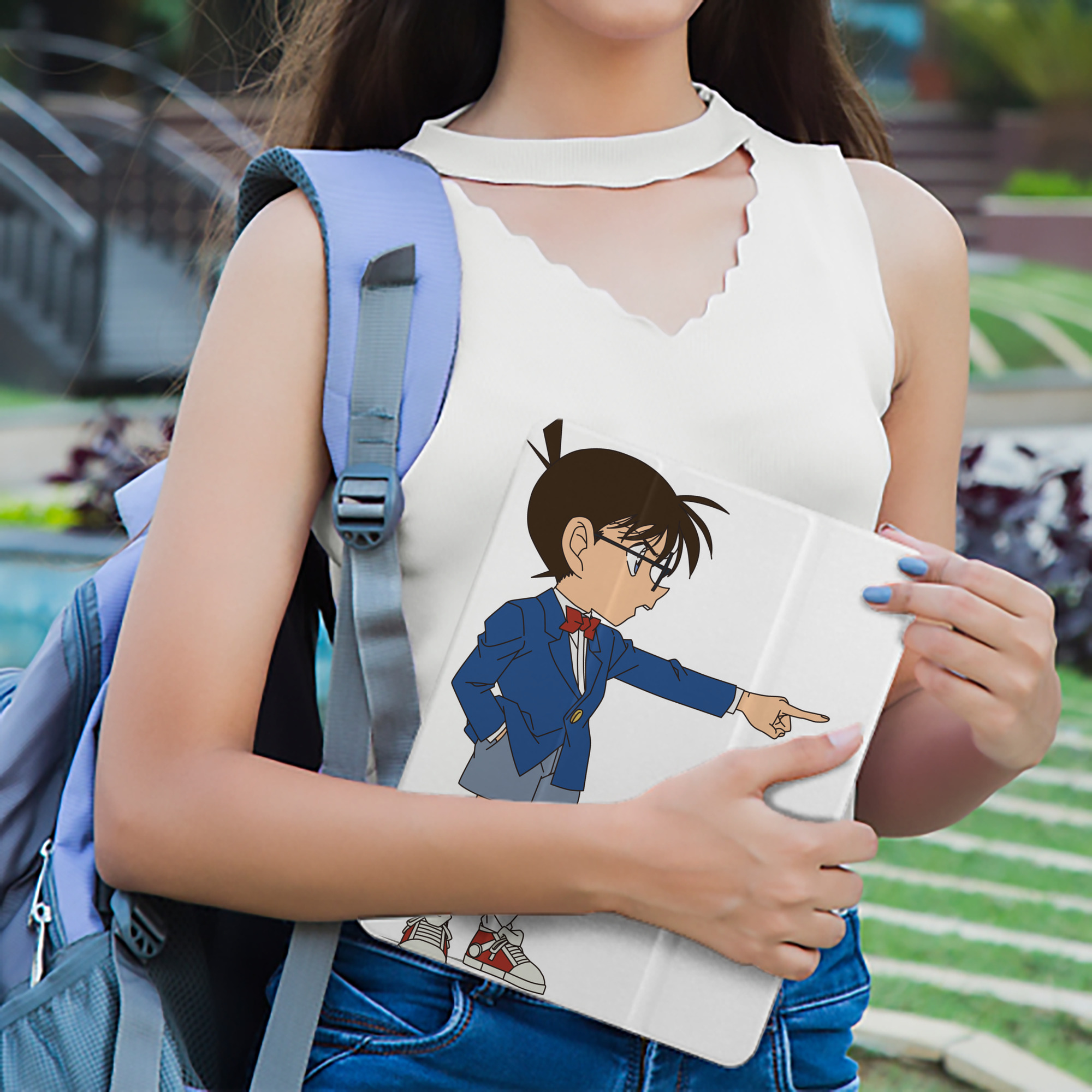 名探偵コナン 江戸川 コナン Detective Conan Conan Edogawa IPad ケース ペン収納付き 三つ折りスタンド PUレザー×シリコン 対応機種9.5/10.5/10.9インチ