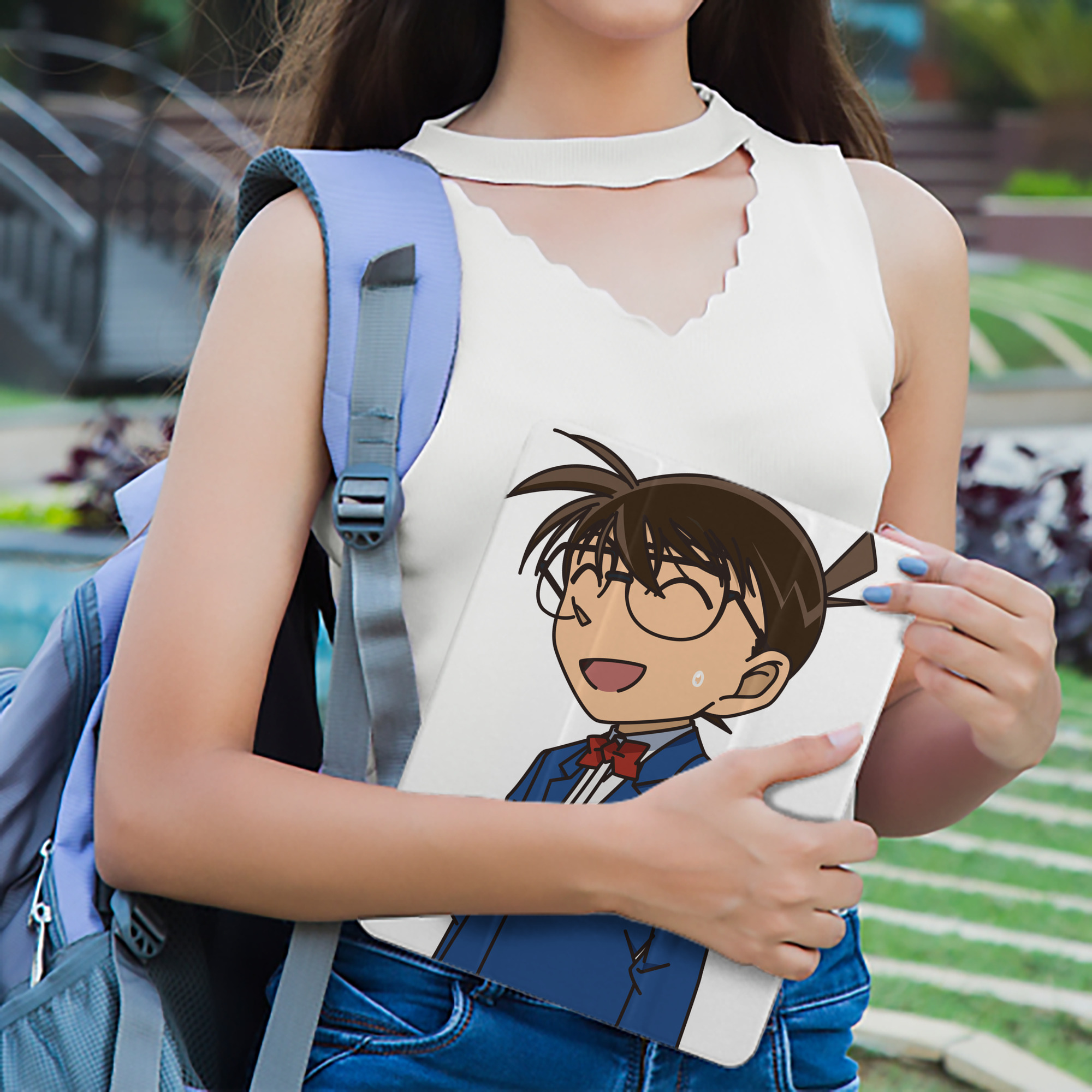 名探偵コナン 江戸川 コナン Detective Conan Conan Edogawa IPad ケース ペン収納付き 三つ折りスタンド PUレザー×シリコン 対応機種9.5/10.5/10.9インチ