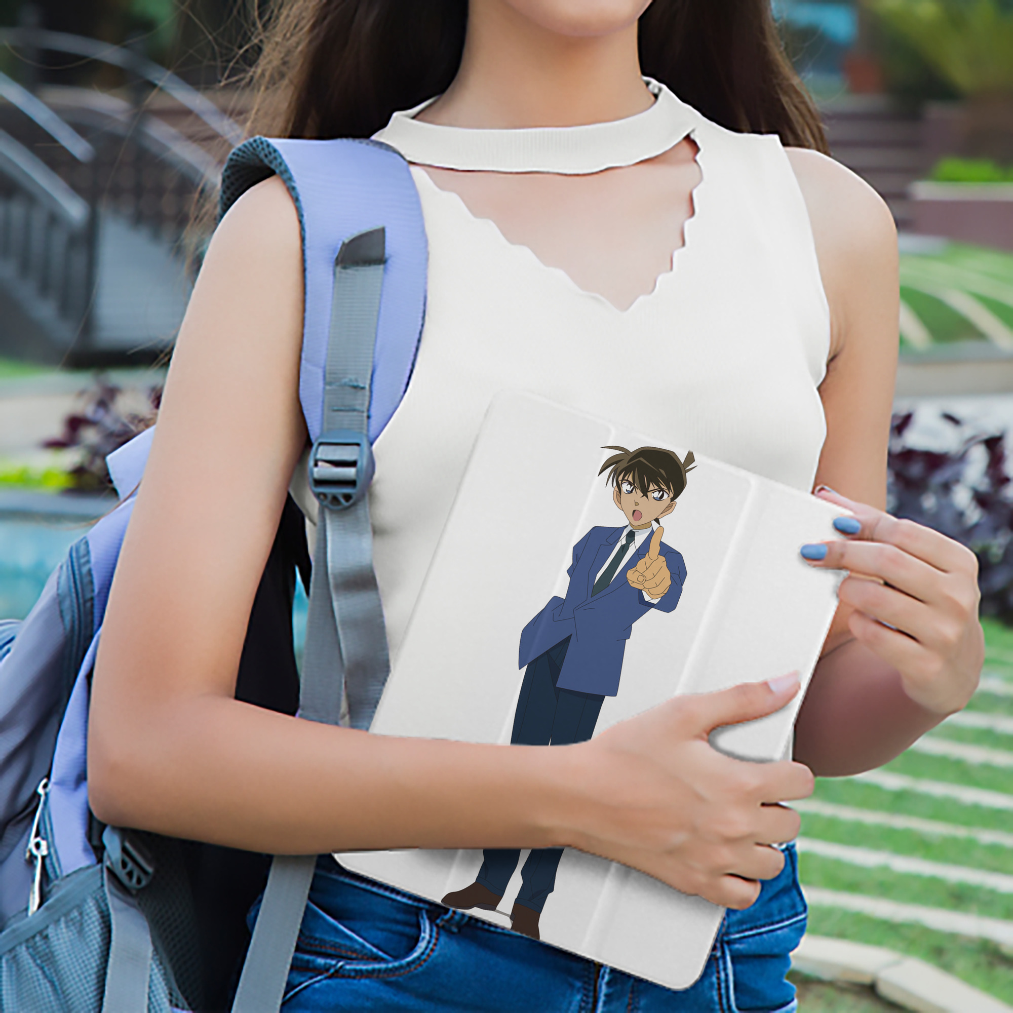 名探偵コナン 江戸川 コナン Detective Conan Conan Edogawa IPad ケース ペン収納付き 三つ折りスタンド PUレザー×シリコン 対応機種9.5/10.5/10.9インチ
