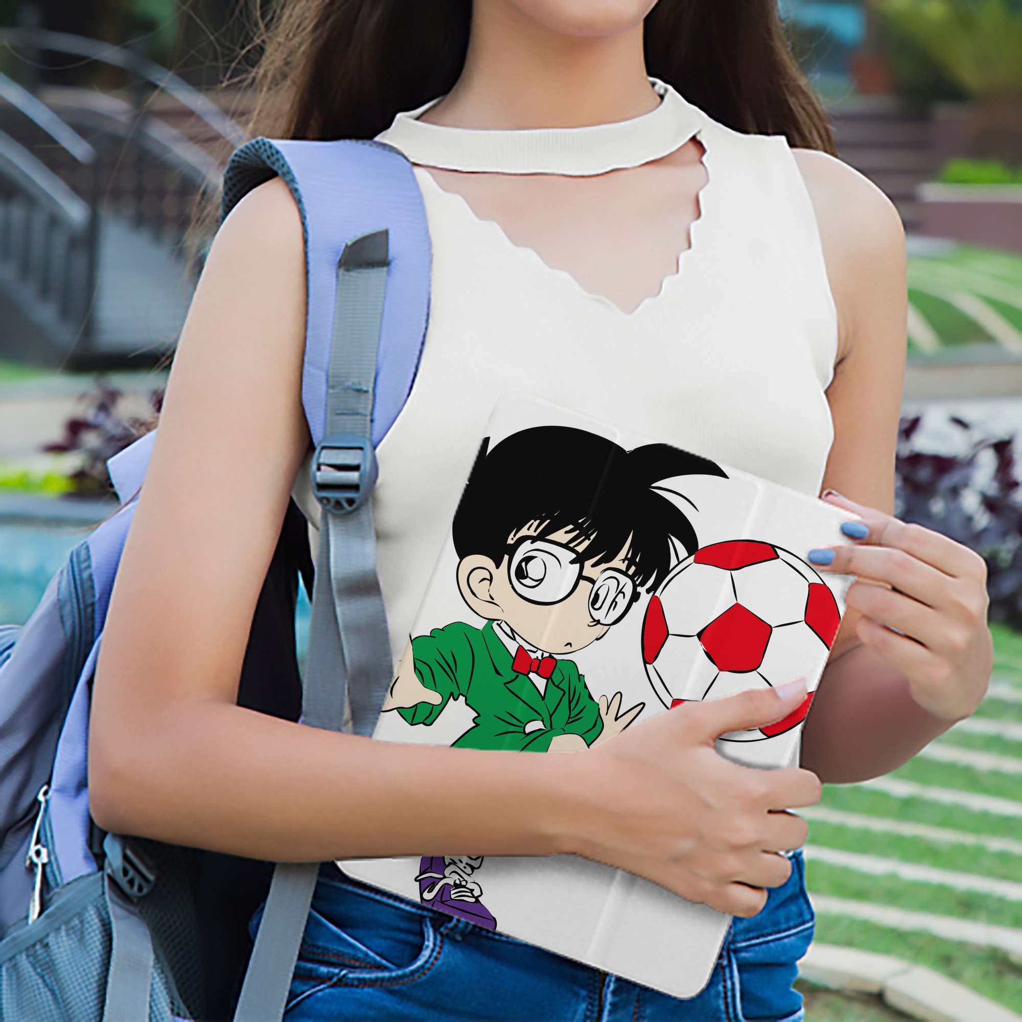 名探偵コナン 江戸川 コナン Detective Conan Conan Edogawa IPad ケース ペン収納付き 三つ折りスタンド PUレザー×シリコン 対応機種9.5/10.5/10.9インチ