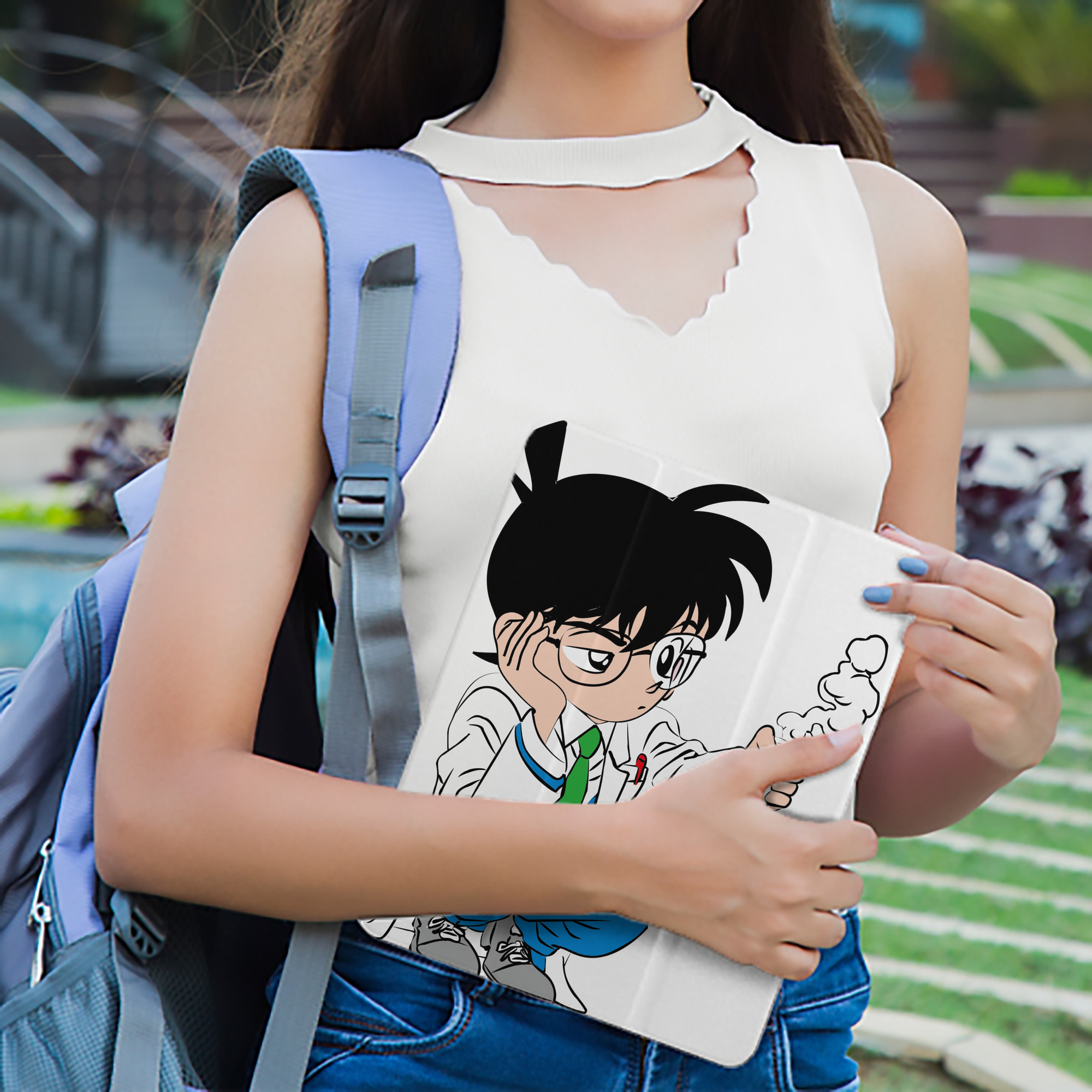 名探偵コナン 江戸川 コナン Detective Conan Conan Edogawa IPad ケース ペン収納付き 三つ折りスタンド PUレザー×シリコン 対応機種9.5/10.5/10.9インチ