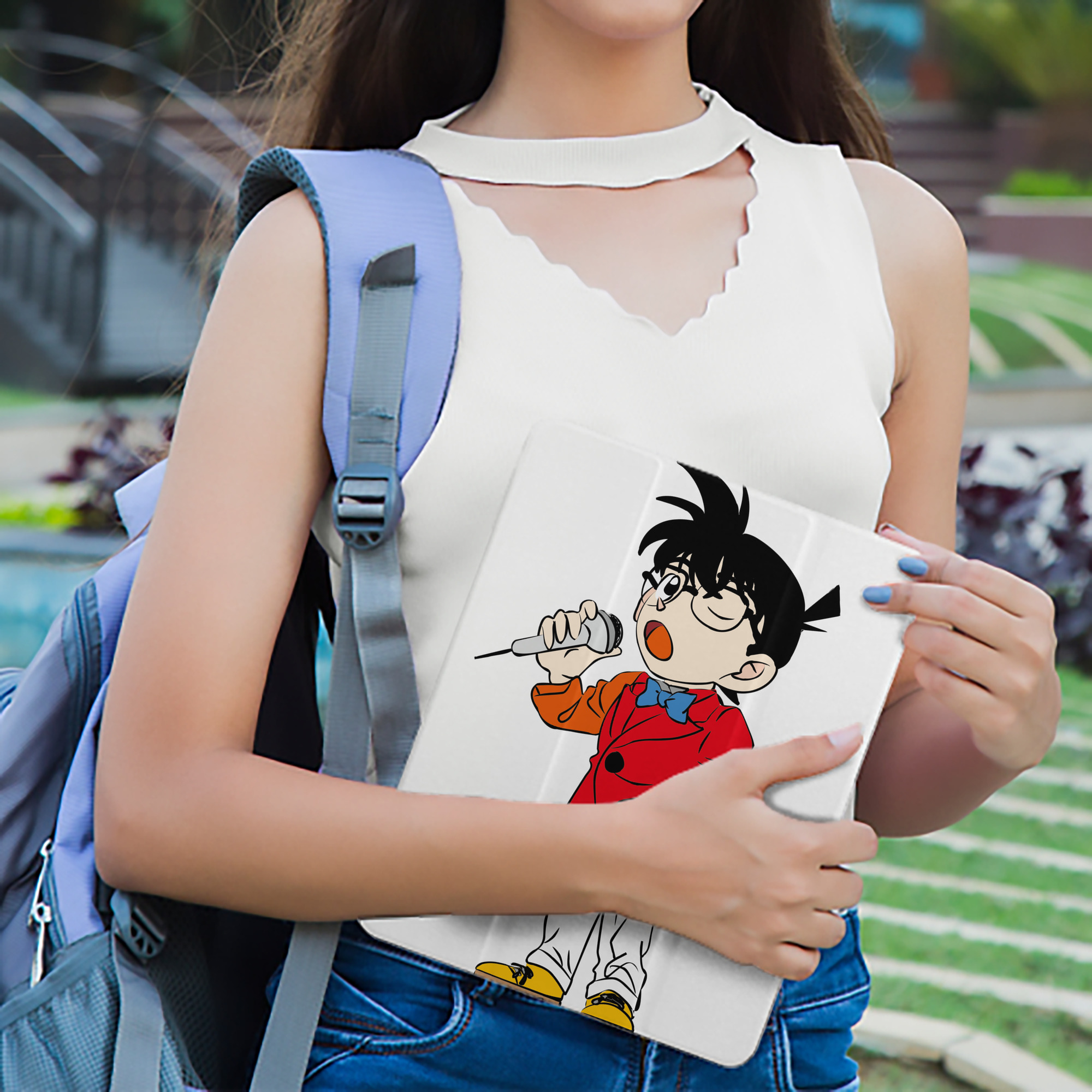 名探偵コナン 江戸川 コナン Detective Conan Conan Edogawa IPad ケース ペン収納付き 三つ折りスタンド PUレザー×シリコン 対応機種9.5/10.5/10.9インチ