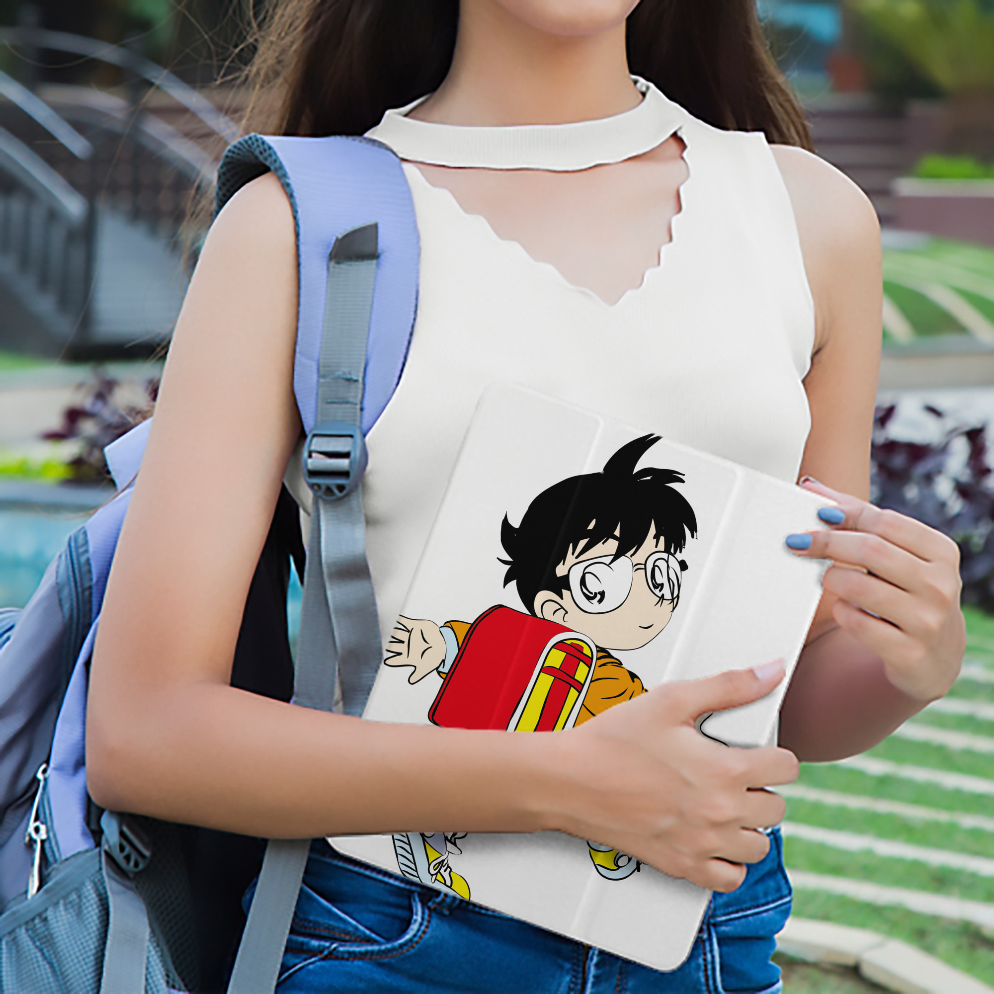 名探偵コナン 江戸川 コナン Detective Conan Conan Edogawa IPad ケース ペン収納付き 三つ折りスタンド PUレザー×シリコン 対応機種9.5/10.5/10.9インチ