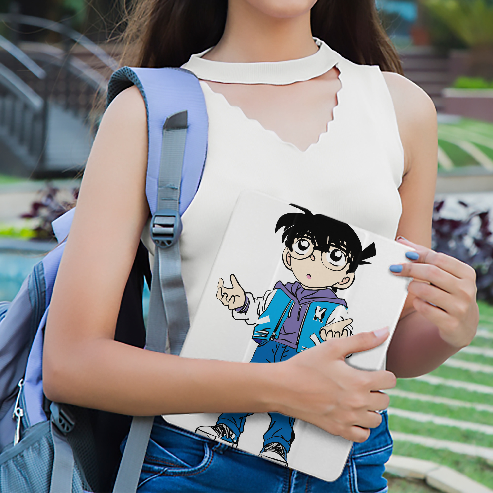 名探偵コナン 江戸川 コナン Detective Conan Conan Edogawa IPad ケース ペン収納付き 三つ折りスタンド PUレザー×シリコン 対応機種9.5/10.5/10.9インチ