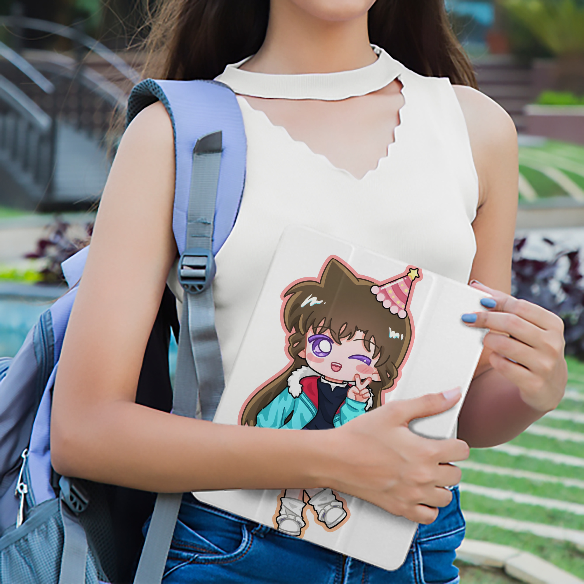 名探偵コナン 毛利 蘭 もうり らん、モーリ ラン Detective Conan Rachel Moore IPad ケース ペン収納付き 三つ折りスタンド PUレザー×シリコン 対応機種9.5/10.5/10.9インチ