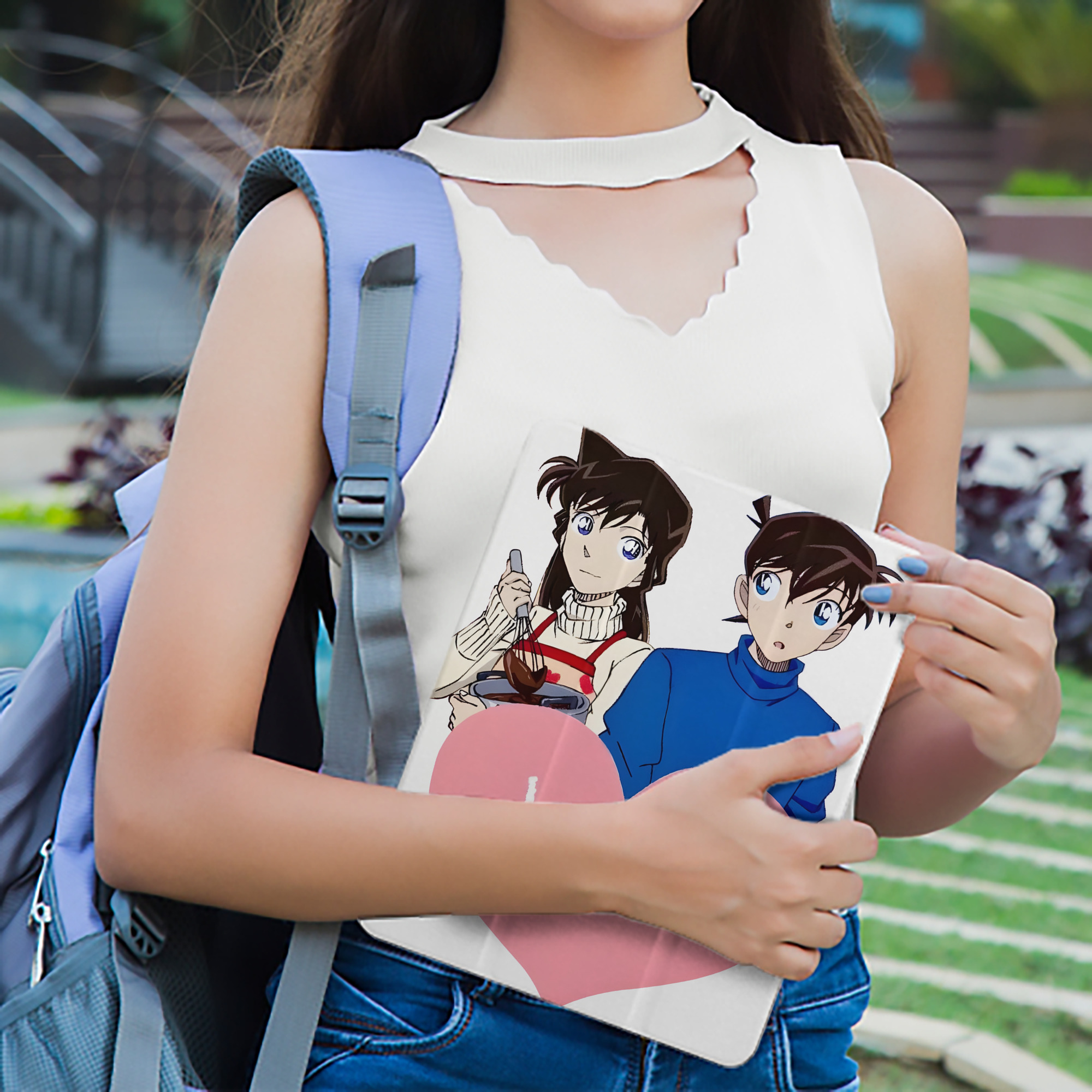 名探偵コナン 毛利 蘭 もうり らん、モーリ ラン Detective Conan Rachel Moore IPad ケース ペン収納付き 三つ折りスタンド PUレザー×シリコン 対応機種9.5/10.5/10.9インチ