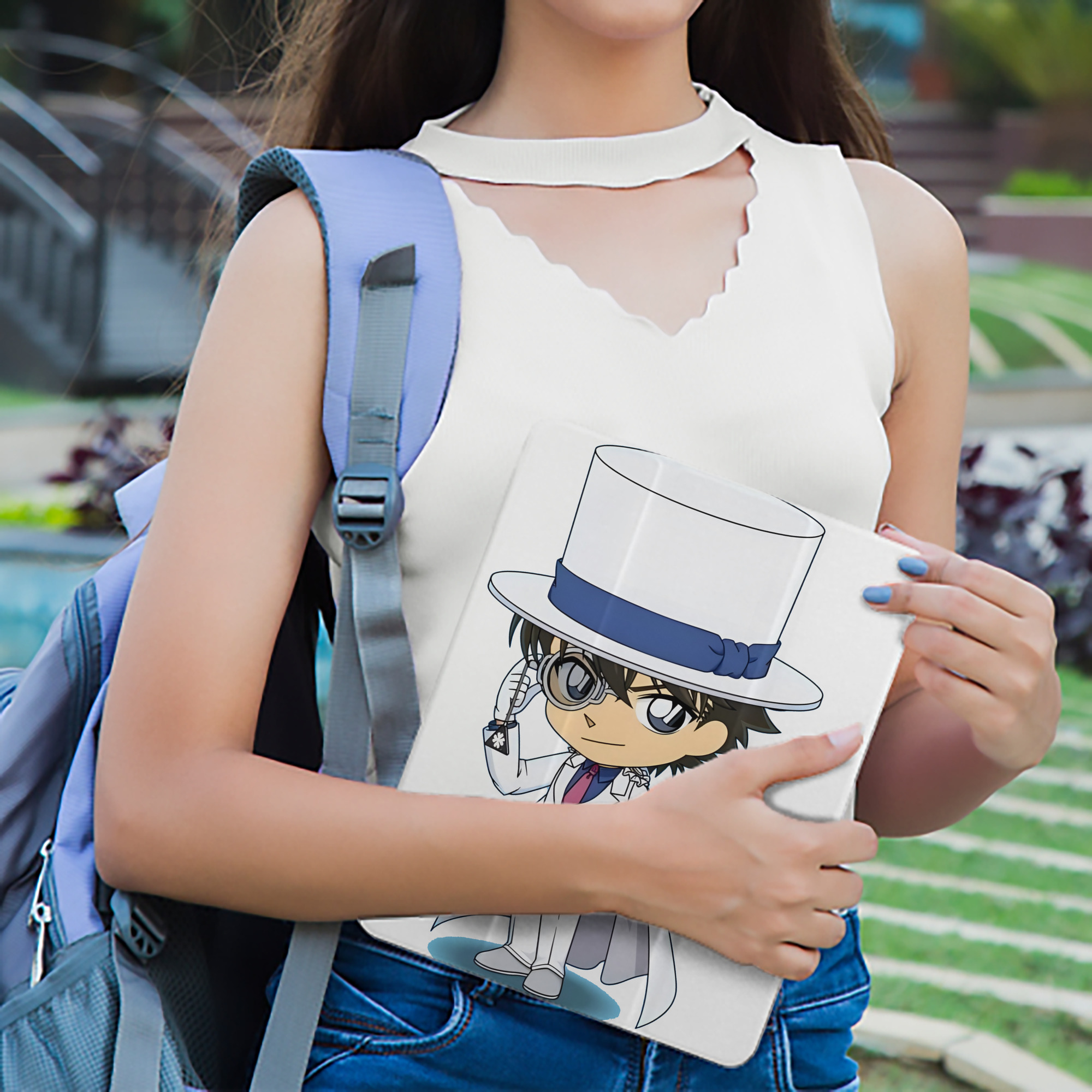 名探偵コナン くろば かいと Detective Conan Kuroba Kaito IPad ケース ペン収納付き 三つ折りスタンド PUレザー×シリコン 対応機種9.5/10.5/10.9インチ