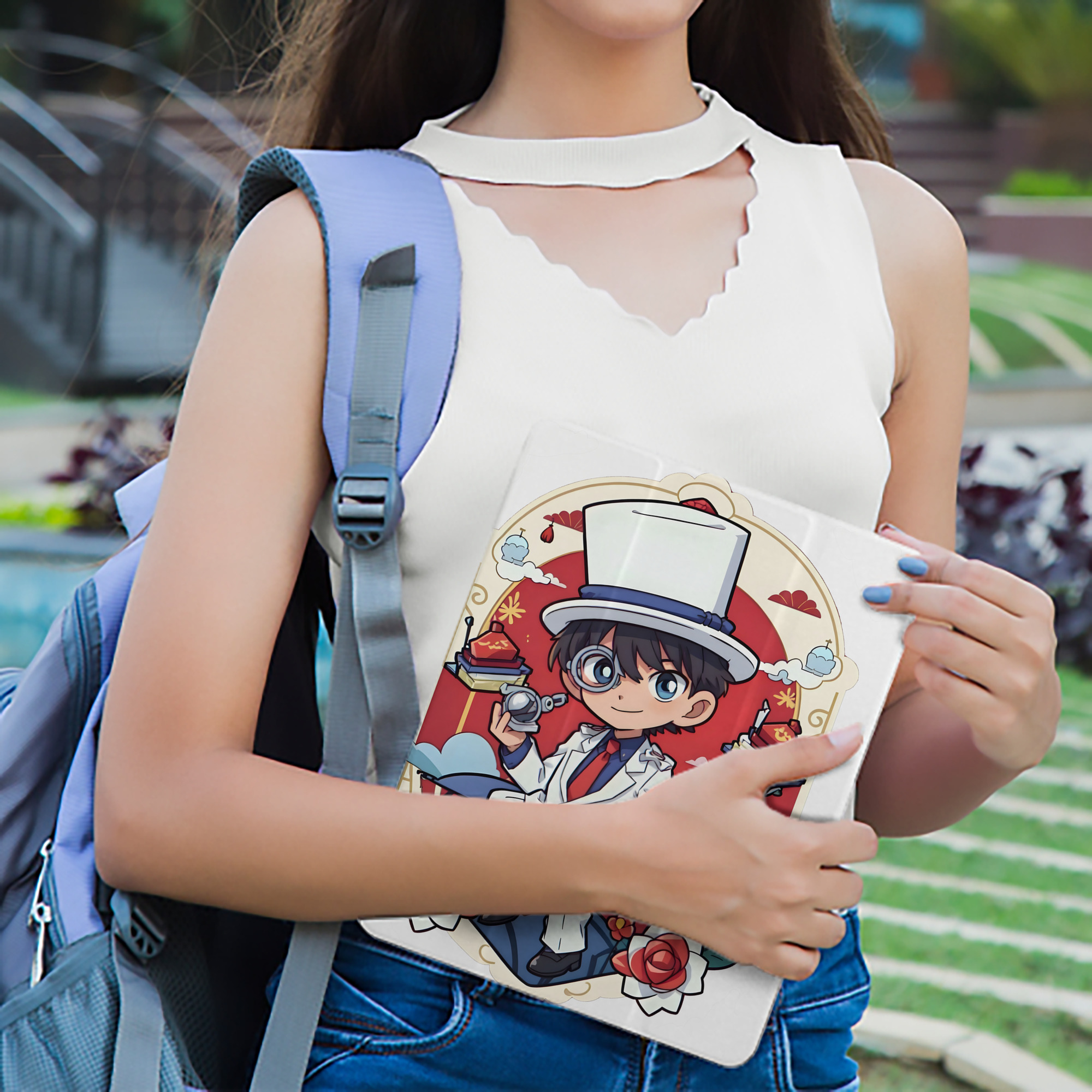 名探偵コナン くろば かいと Detective Conan Kuroba Kaito IPad ケース ペン収納付き 三つ折りスタンド PUレザー×シリコン 対応機種9.5/10.5/10.9インチ