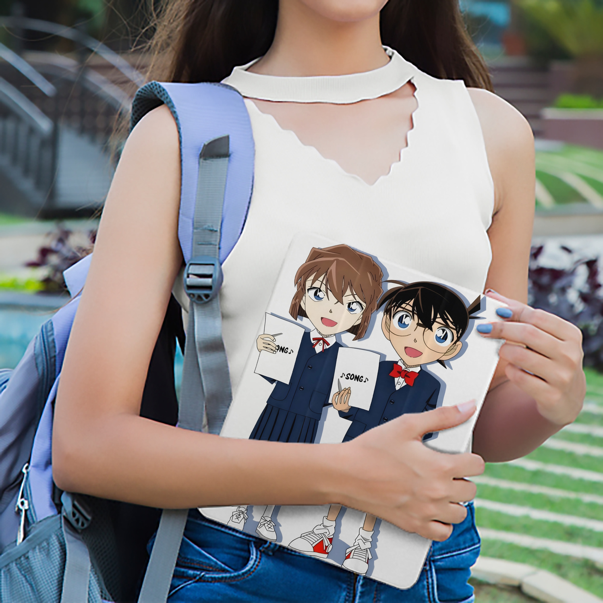 名探偵コナン 灰原 哀 はいばら あい Detective Conan Anita Hailey、Vi Graythorn Haibara Ai IPad ケース ペン収納付き 三つ折りスタンド PUレザー×シリコン 対応機種9.5/10.5/10.9インチ