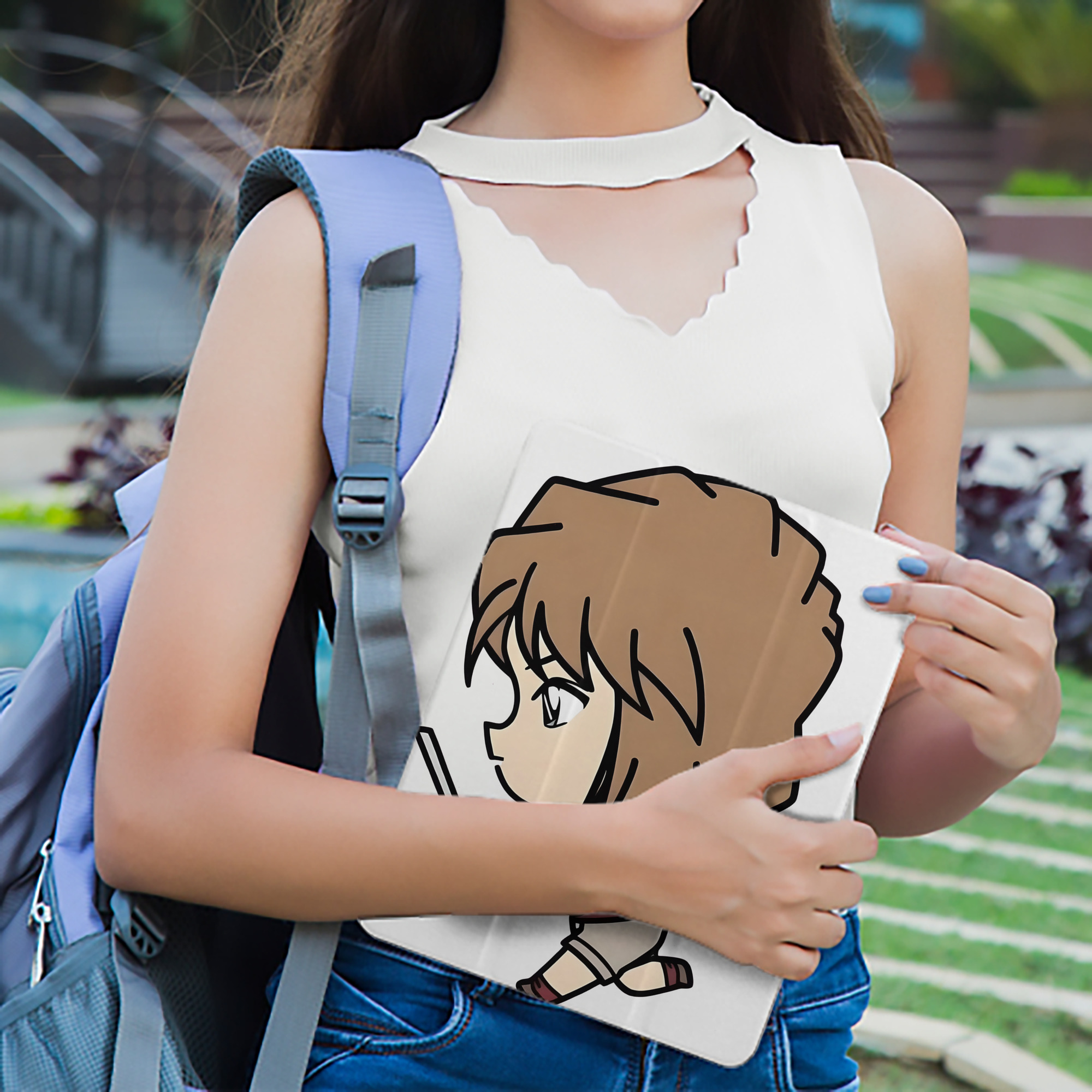 名探偵コナン 灰原 哀 はいばら あい Detective Conan Anita Hailey、Vi Graythorn Haibara Ai IPad ケース ペン収納付き 三つ折りスタンド PUレザー×シリコン 対応機種9.5/10.5/10.9インチ