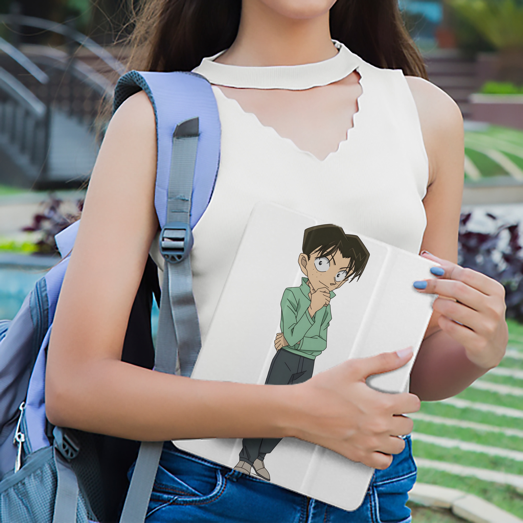 名探偵コナン 円谷 光彦 つぶらや みつひこ Detective Conan Mitch Tennyson IPad ケース ペン収納付き 三つ折りスタンド PUレザー×シリコン 対応機種9.5/10.5/10.9インチ