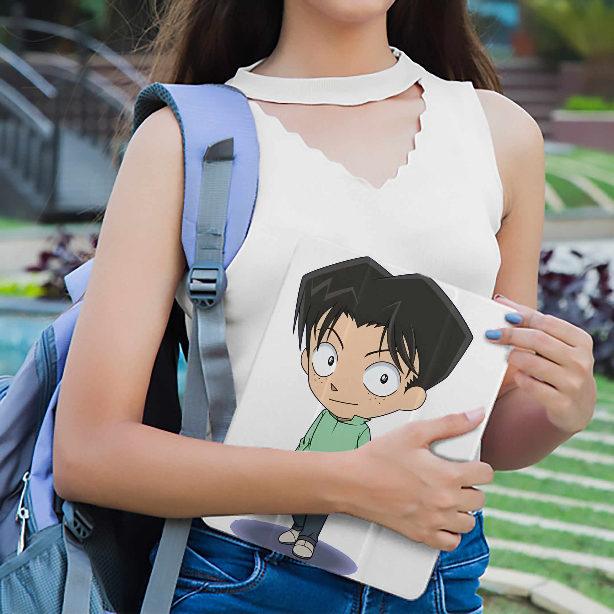 名探偵コナン 円谷 光彦 つぶらや みつひこ Detective Conan Mitch Tennyson IPad ケース ペン収納付き 三つ折りスタンド PUレザー×シリコン 対応機種9.5/10.5/10.9インチ