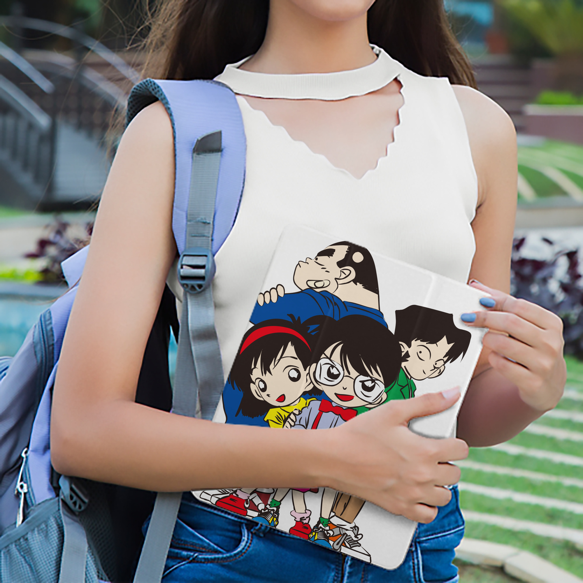 名探偵コナン Detective Conan IPad ケース ペン収納付き 三つ折りスタンド PUレザー×シリコン 対応機種9.5/10.5/10.9インチ