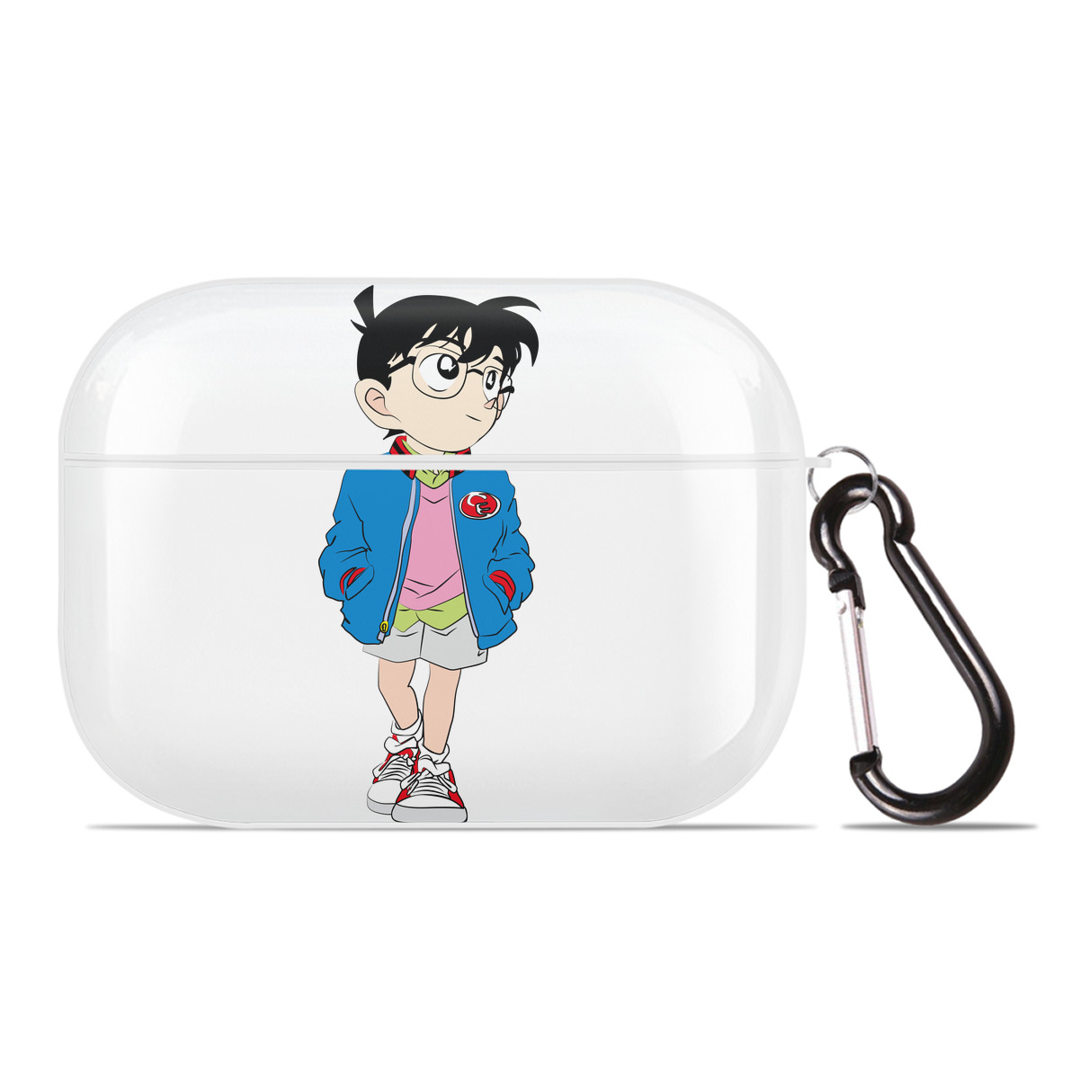 （画像用） 名探偵コナン 江戸川 コナン Detective Conan Conan Edogawa 【AirPods Pro用】ハードシェル保護ケース 耐衝撃・防指紋・カラビナ付き商品仕様