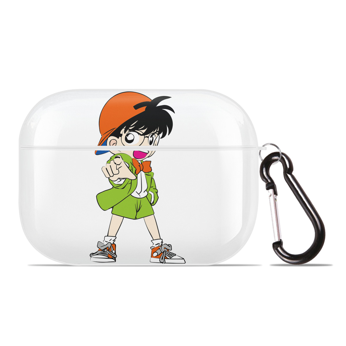 （画像用） 名探偵コナン 江戸川 コナン Detective Conan Conan Edogawa 【AirPods Pro用】ハードシェル保護ケース 耐衝撃・防指紋・カラビナ付き商品仕様