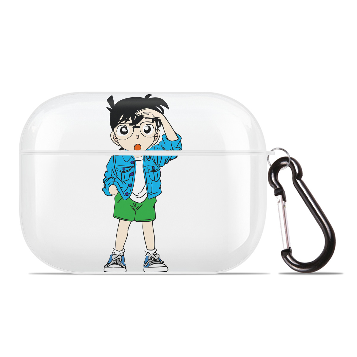 （画像用） 名探偵コナン 江戸川 コナン Detective Conan Conan Edogawa 【AirPods Pro用】ハードシェル保護ケース 耐衝撃・防指紋・カラビナ付き商品仕様