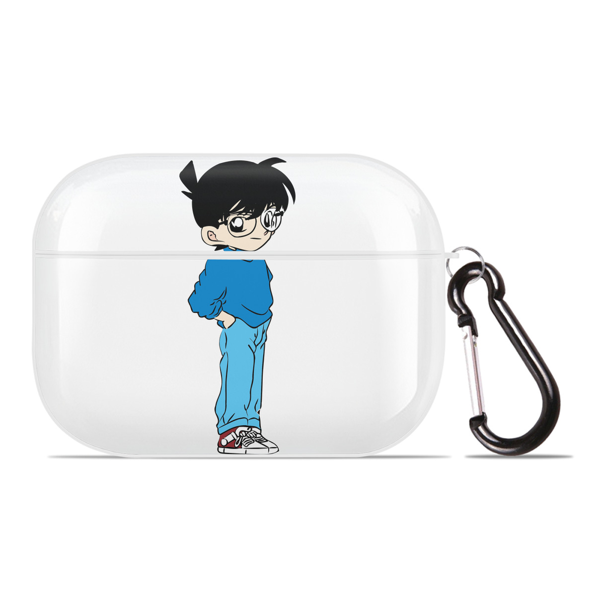 （画像用） 名探偵コナン 江戸川 コナン Detective Conan Conan Edogawa 【AirPods Pro用】ハードシェル保護ケース 耐衝撃・防指紋・カラビナ付き商品仕様
