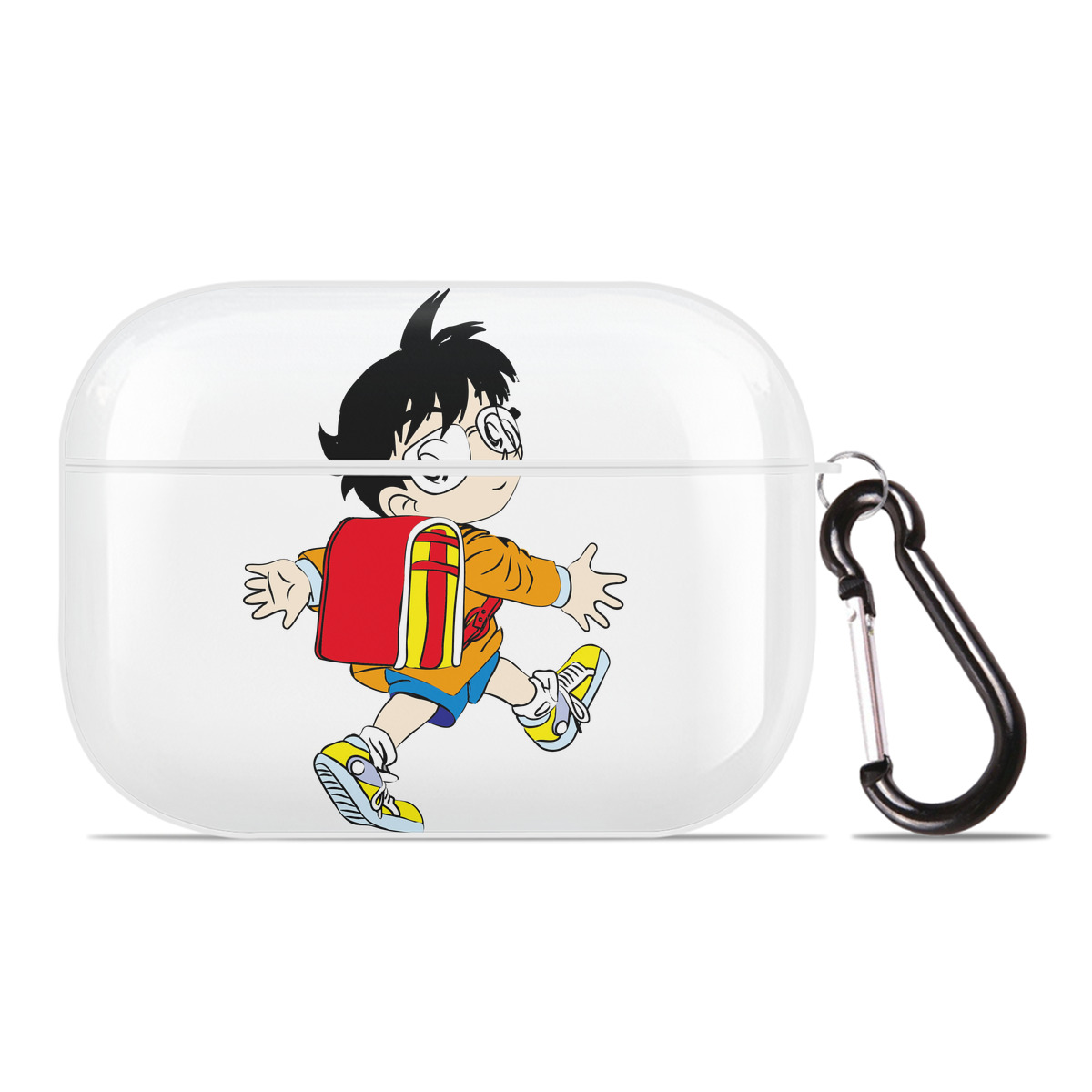 （画像用） 名探偵コナン 江戸川 コナン Detective Conan Conan Edogawa 【AirPods Pro用】ハードシェル保護ケース 耐衝撃・防指紋・カラビナ付き商品仕様
