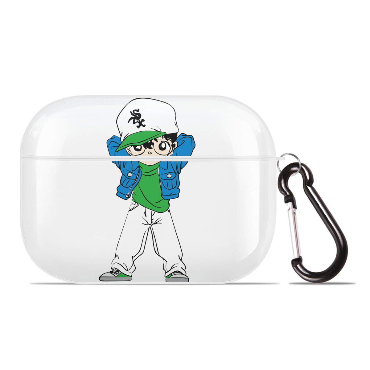 （画像用） 名探偵コナン 江戸川 コナン Detective Conan Conan Edogawa 【AirPods Pro用】ハードシェル保護ケース 耐衝撃・防指紋・カラビナ付き商品仕様
