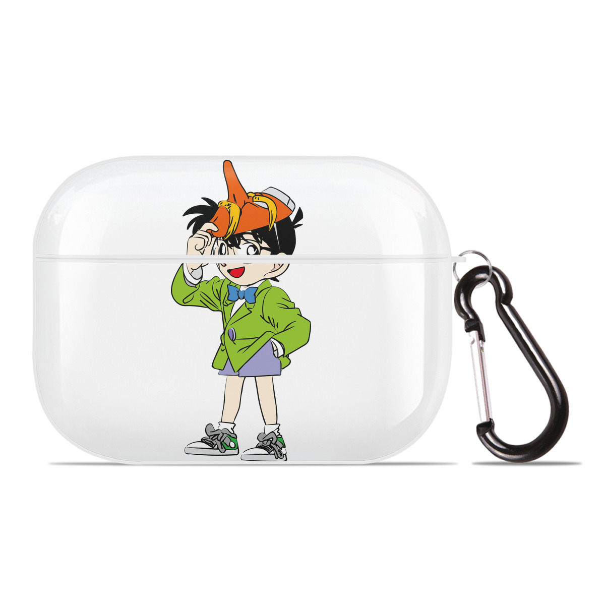 （画像用） 名探偵コナン 江戸川 コナン Detective Conan Conan Edogawa 【AirPods Pro用】ハードシェル保護ケース 耐衝撃・防指紋・カラビナ付き商品仕様