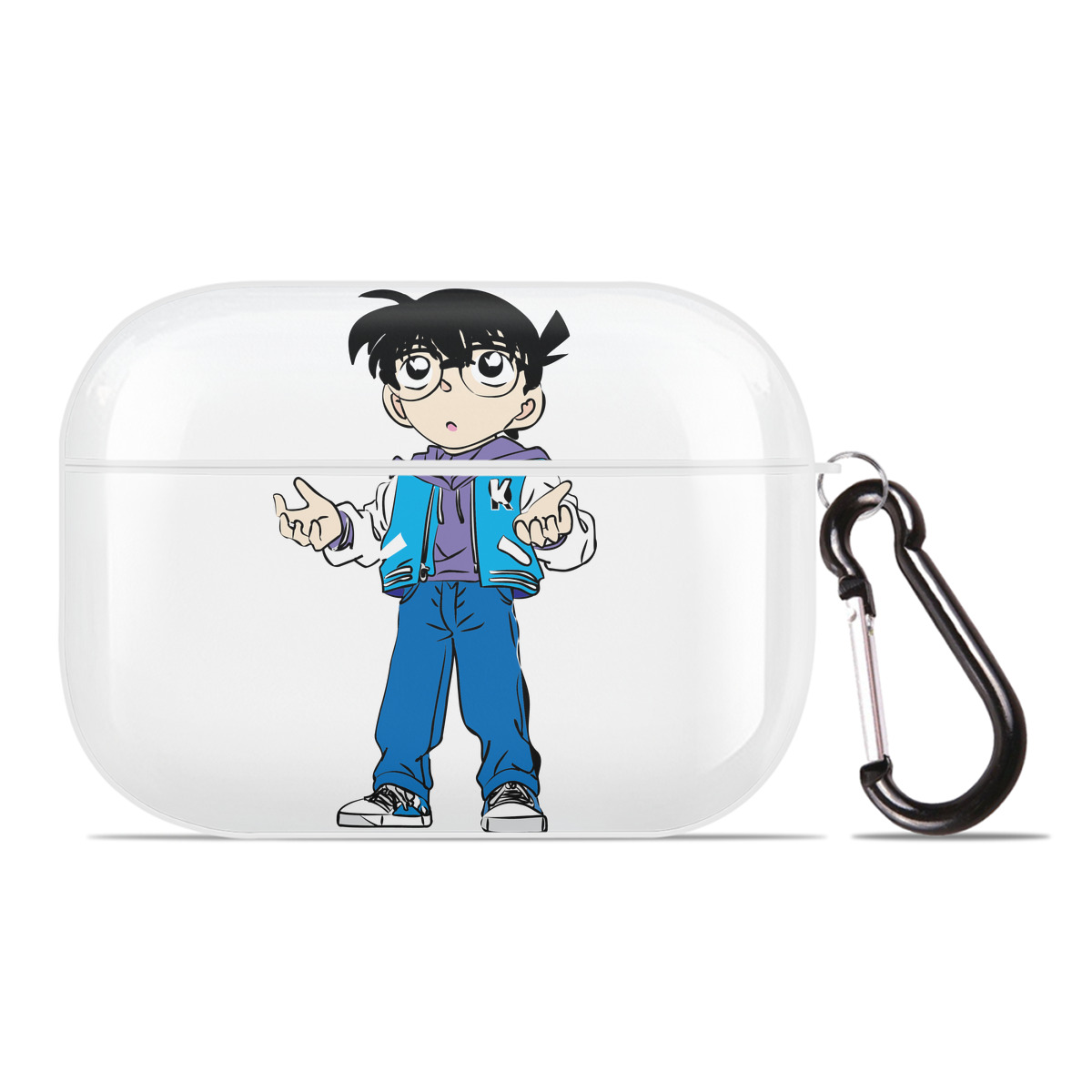 （画像用） 名探偵コナン 江戸川 コナン Detective Conan Conan Edogawa 【AirPods Pro用】ハードシェル保護ケース 耐衝撃・防指紋・カラビナ付き商品仕様