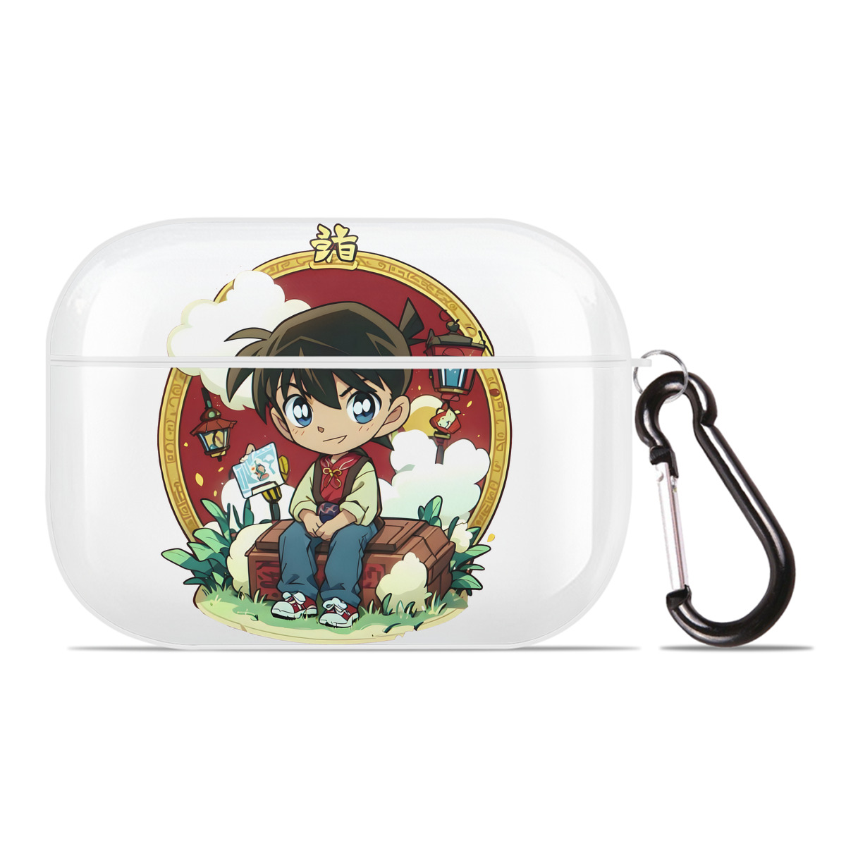 （画像用） 名探偵コナン 江戸川 コナン Detective Conan Conan Edogawa 【AirPods Pro用】ハードシェル保護ケース 耐衝撃・防指紋・カラビナ付き商品仕様