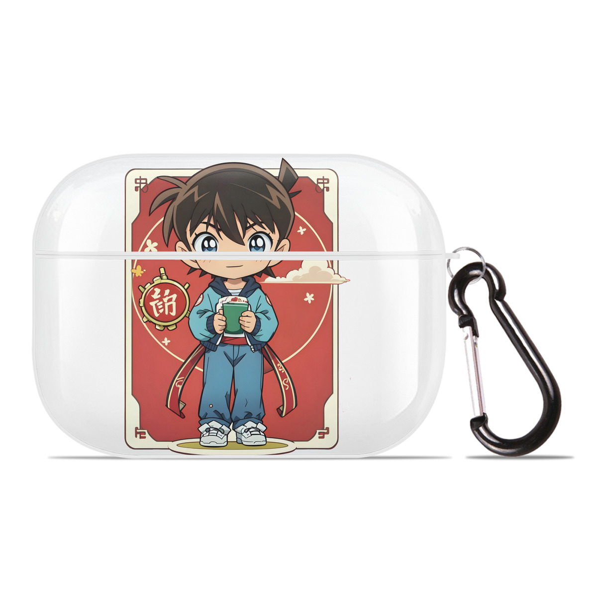 （画像用） 名探偵コナン 江戸川 コナン Detective Conan Conan Edogawa 【AirPods Pro用】ハードシェル保護ケース 耐衝撃・防指紋・カラビナ付き商品仕様