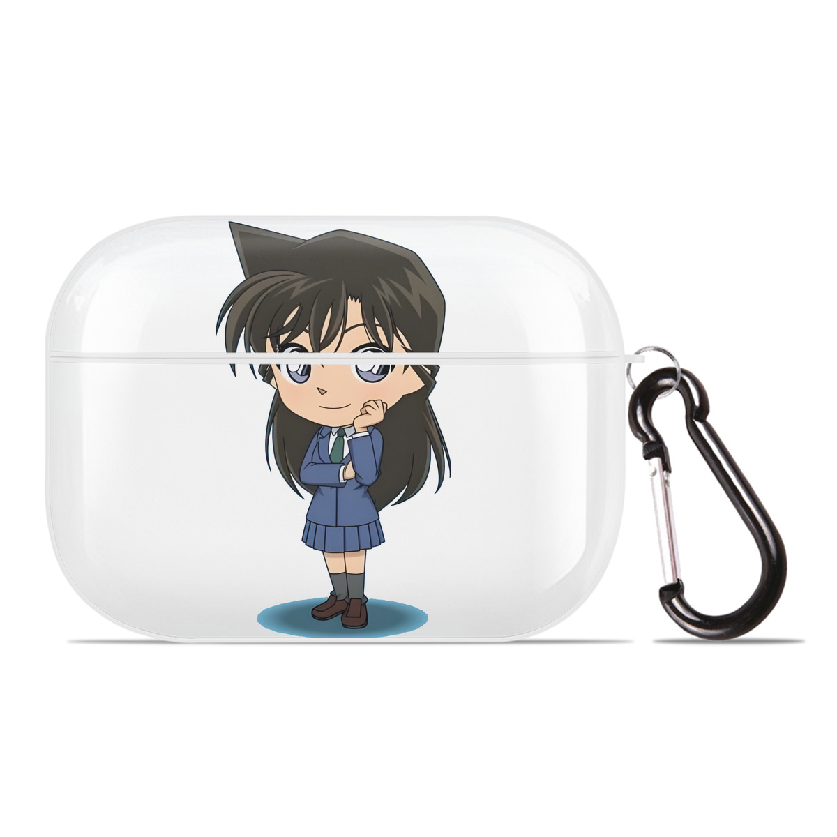 （画像用） 名探偵コナン 毛利 蘭 もうり らん、モーリ ラン Detective Conan Rachel Moore 【AirPods Pro用】ハードシェル保護ケース 耐衝撃・防指紋・カラビナ付き商品仕様