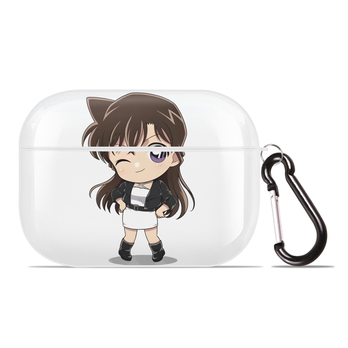 （画像用） 名探偵コナン 毛利 蘭 もうり らん、モーリ ラン Detective Conan Rachel Moore 【AirPods Pro用】ハードシェル保護ケース 耐衝撃・防指紋・カラビナ付き商品仕様