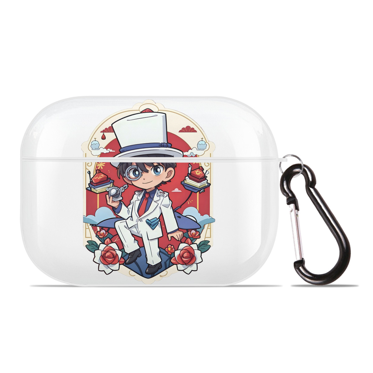 （画像用） 名探偵コナン くろば かいと Detective Conan Kuroba Kaito 【AirPods Pro用】ハードシェル保護ケース 耐衝撃・防指紋・カラビナ付き商品仕様