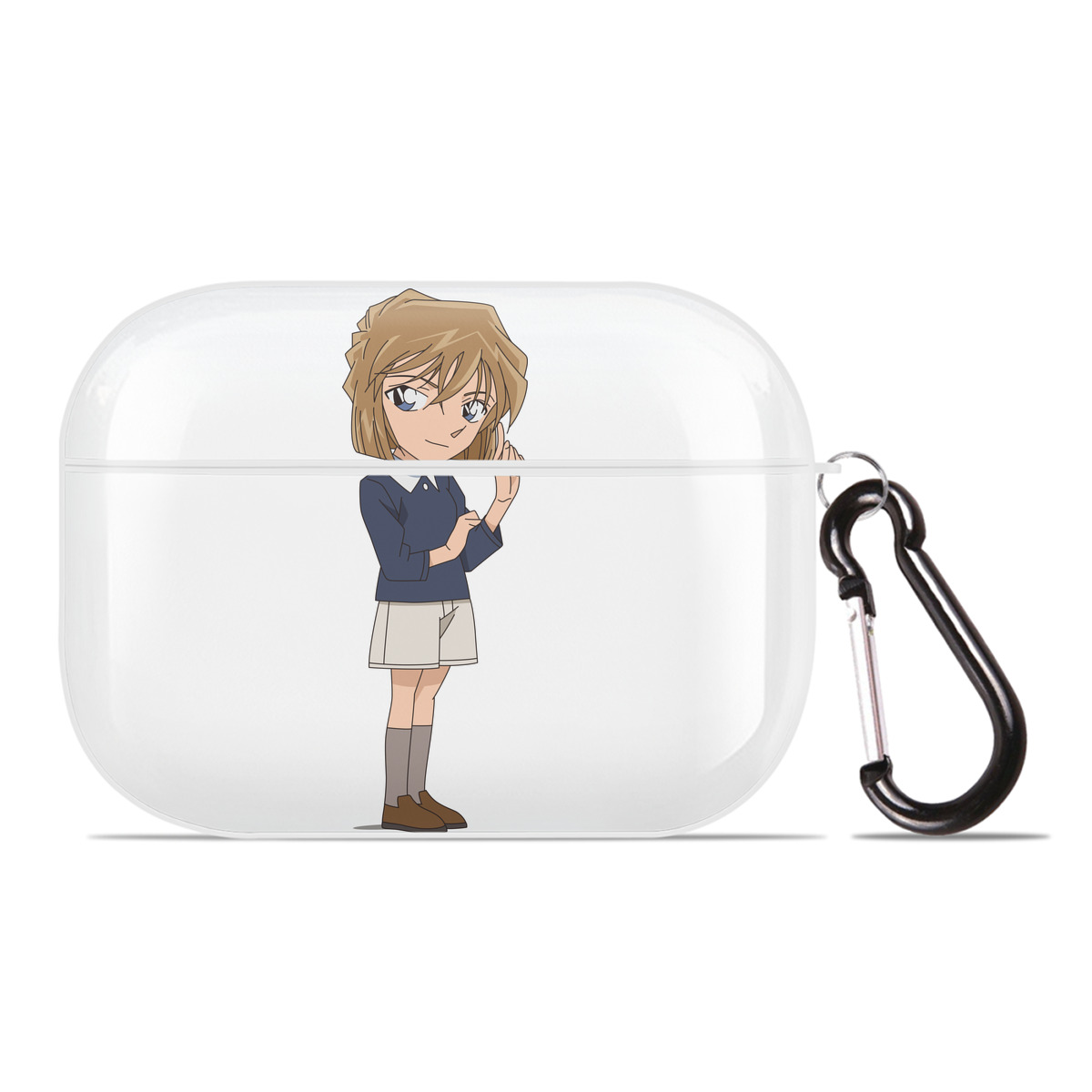 （画像用） 名探偵コナン 灰原 哀 はいばら あい Detective Conan Anita Hailey、Vi Graythorn Haibara Ai 【AirPods Pro用】ハードシェル保護ケース 耐衝撃・防指紋・カラビナ付き商品仕様