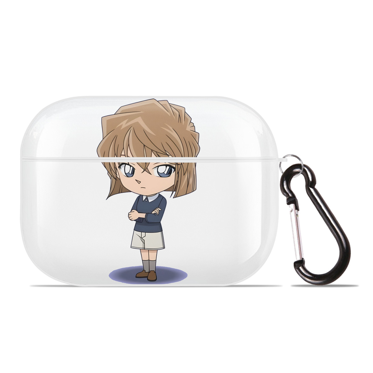 （画像用） 名探偵コナン 灰原 哀 はいばら あい Detective Conan Anita Hailey、Vi Graythorn Haibara Ai 【AirPods Pro用】ハードシェル保護ケース 耐衝撃・防指紋・カラビナ付き商品仕様