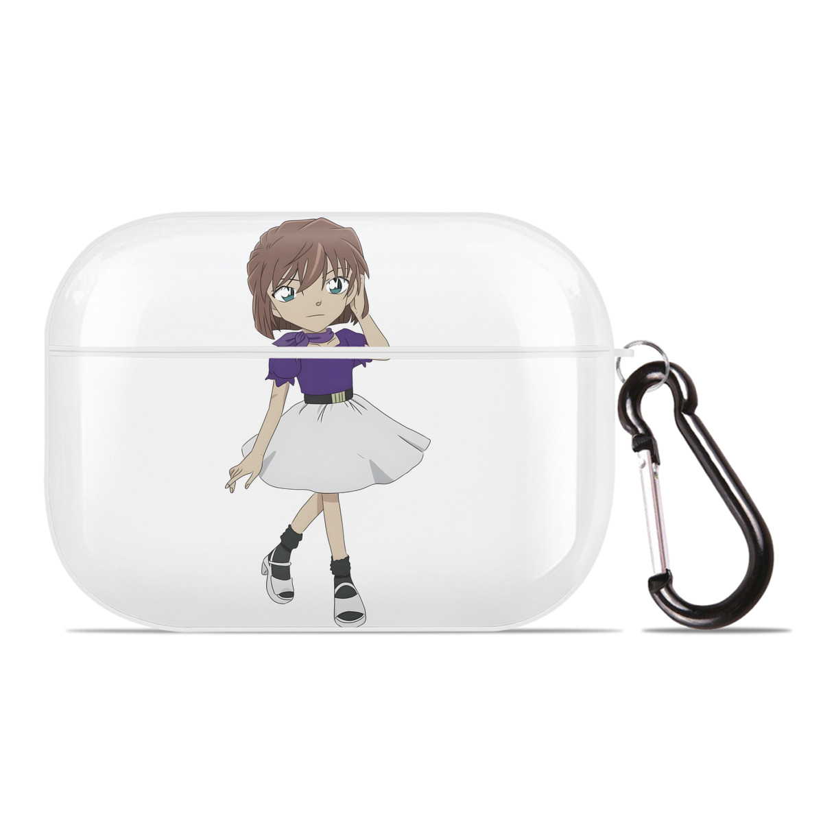 （画像用） 名探偵コナン 灰原 哀 はいばら あい Detective Conan Anita Hailey、Vi Graythorn Haibara Ai 【AirPods Pro用】ハードシェル保護ケース 耐衝撃・防指紋・カラビナ付き商品仕様