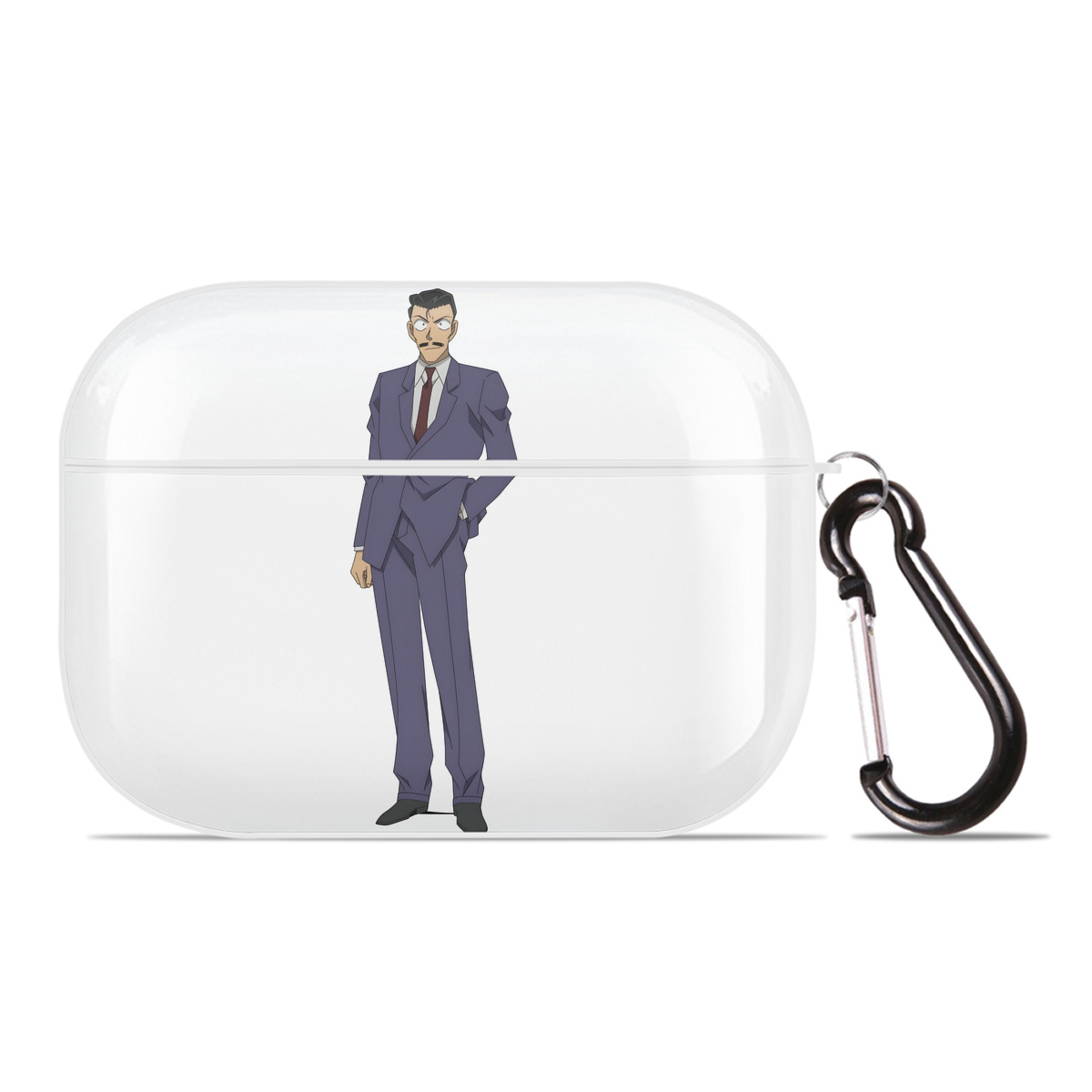 （画像用） 名探偵コナン 毛利 小五郎 もうり こごろう Detective Conan 【AirPods Pro用】ハードシェル保護ケース 耐衝撃・防指紋・カラビナ付き商品仕様