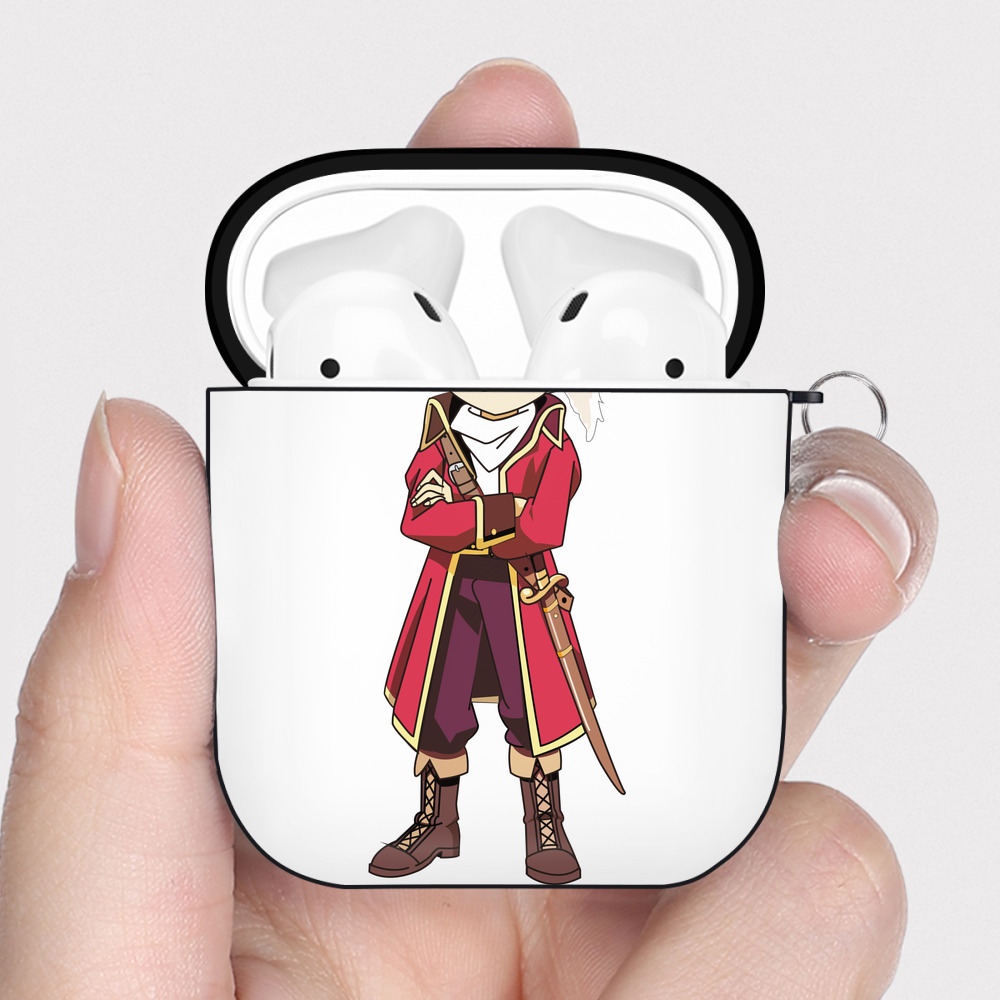 （画像用） 名探偵コナン 江戸川 コナン Detective Conan Conan Edogawa AirPods 第2世代保護ケース ハードシェル ブラック 耐衝撃・防指紋・カラビナ付き