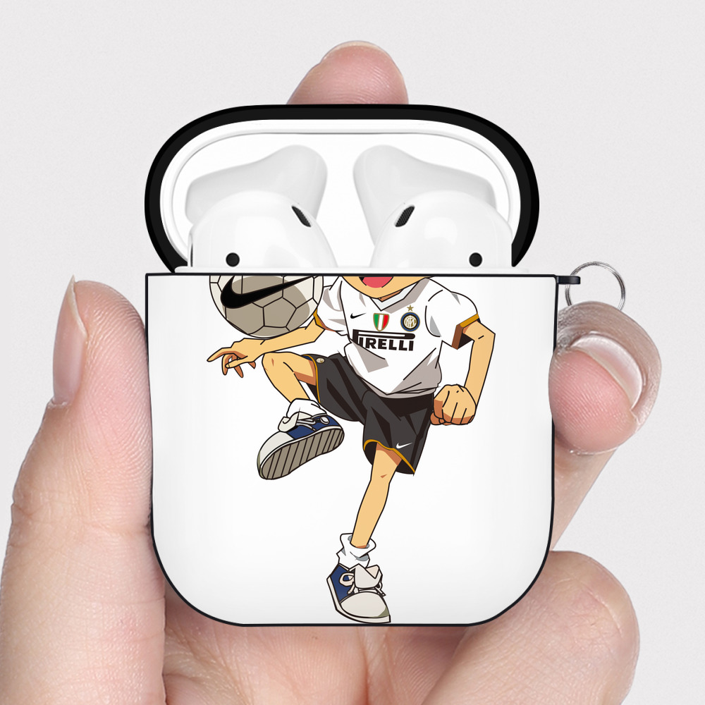（画像用） 名探偵コナン 江戸川 コナン Detective Conan Conan Edogawa AirPods 第2世代保護ケース ハードシェル ブラック 耐衝撃・防指紋・カラビナ付き