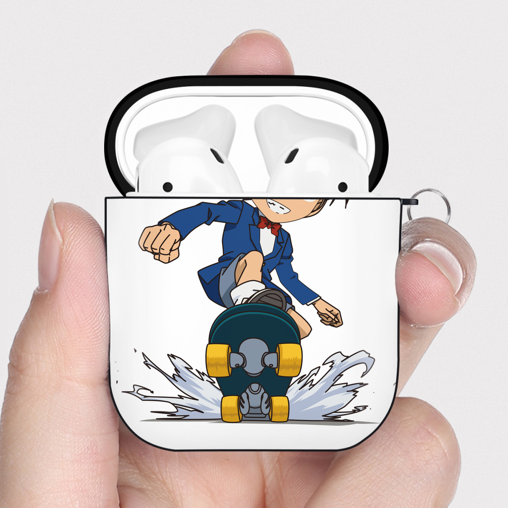 （画像用） 名探偵コナン 江戸川 コナン Detective Conan Conan Edogawa AirPods 第2世代保護ケース ハードシェル ブラック 耐衝撃・防指紋・カラビナ付き